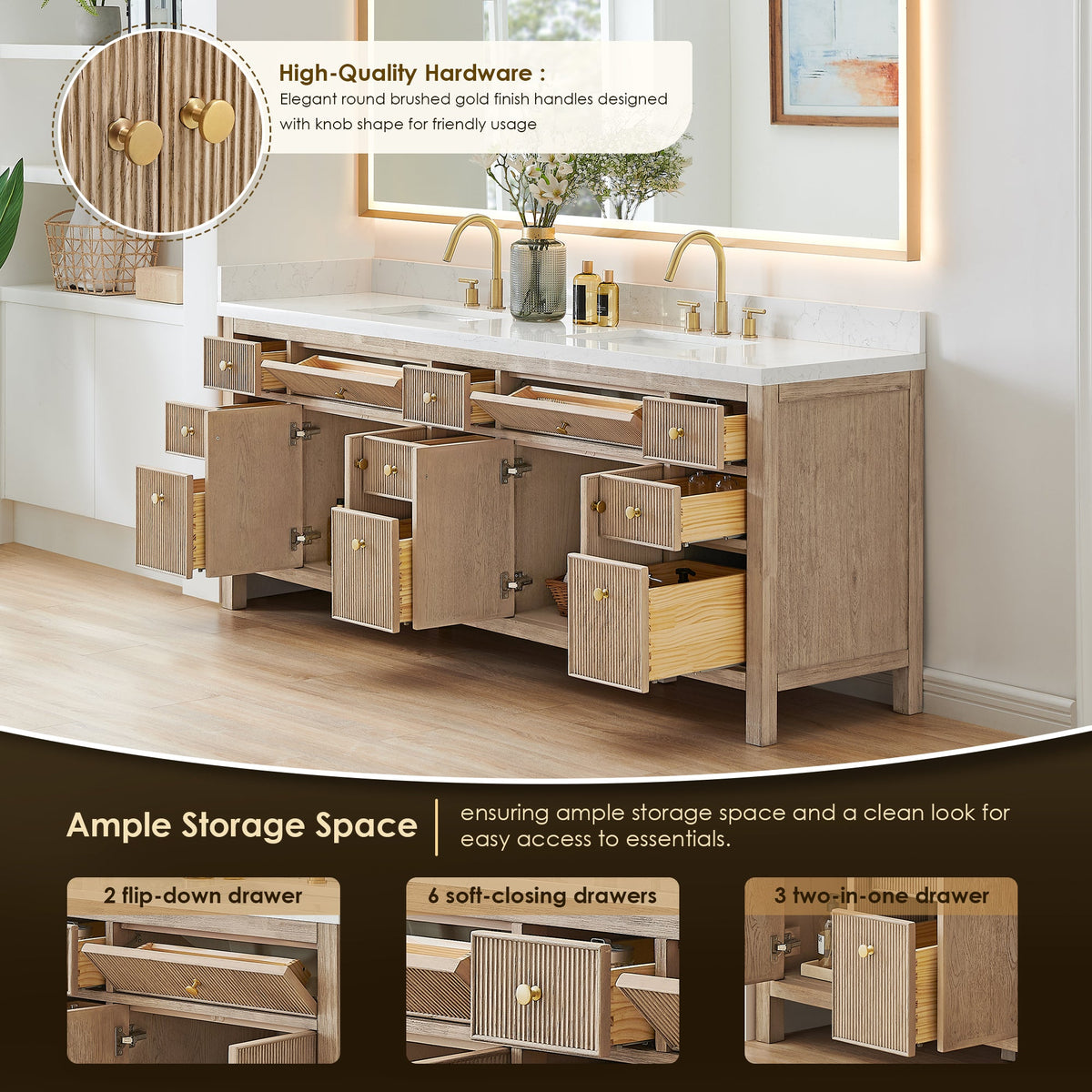 Cerrito 84" Double Vanity with Top