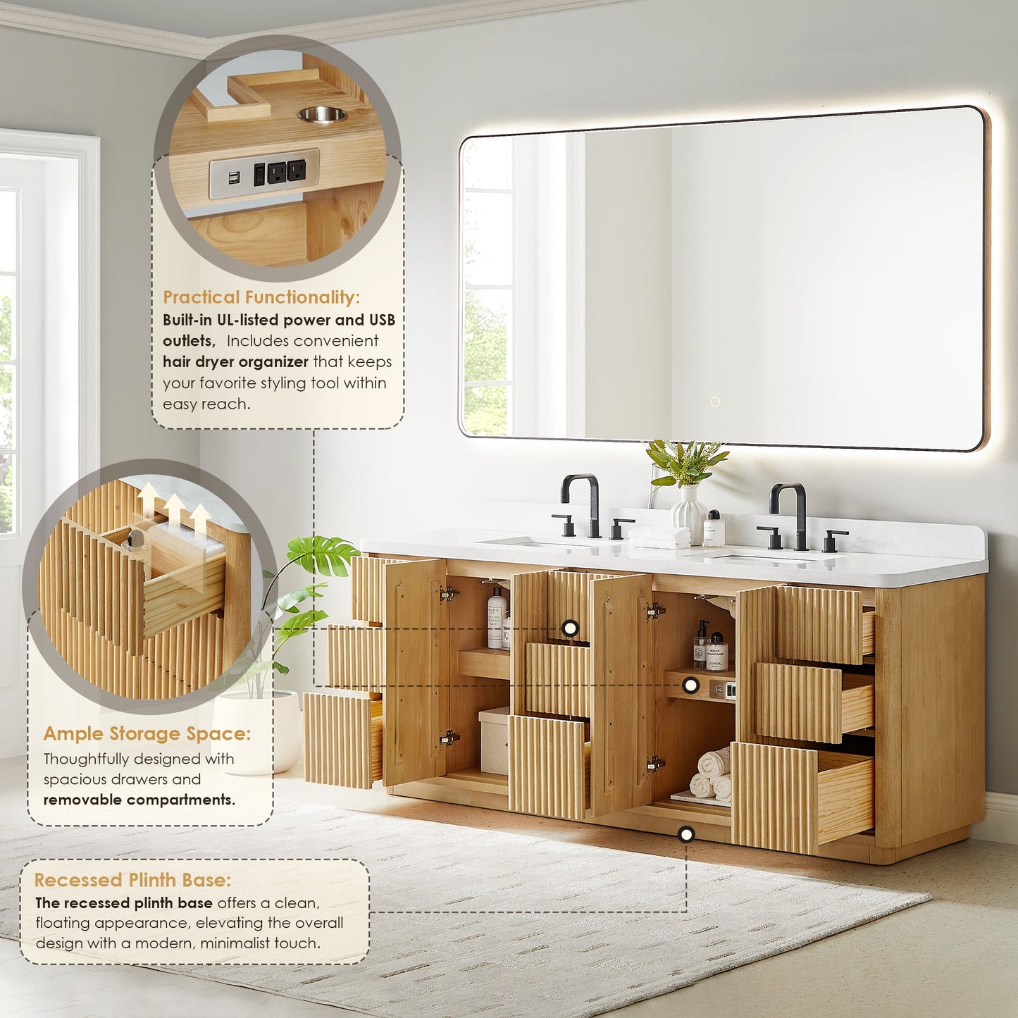Clayton 84" Double Vanity with Top