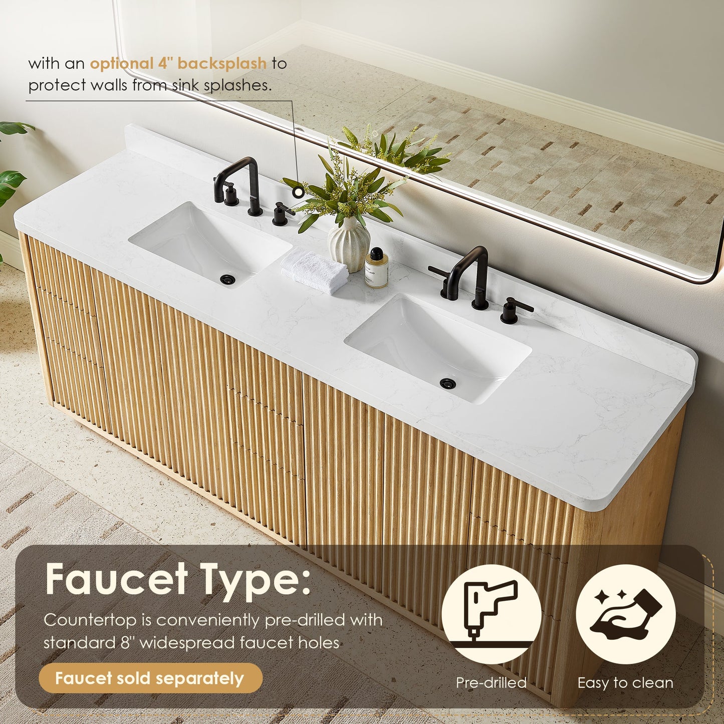 Clayton 84" Double Vanity with Top