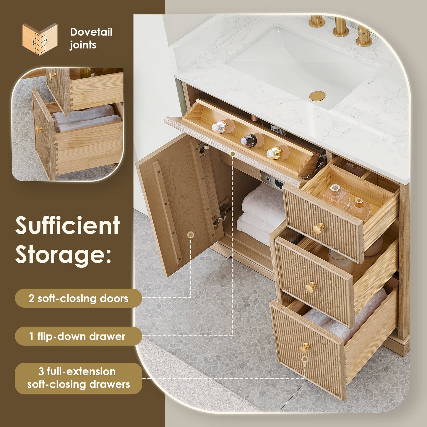 Barnett 36"/48"/60“/72" Single/Double Vanity with Top