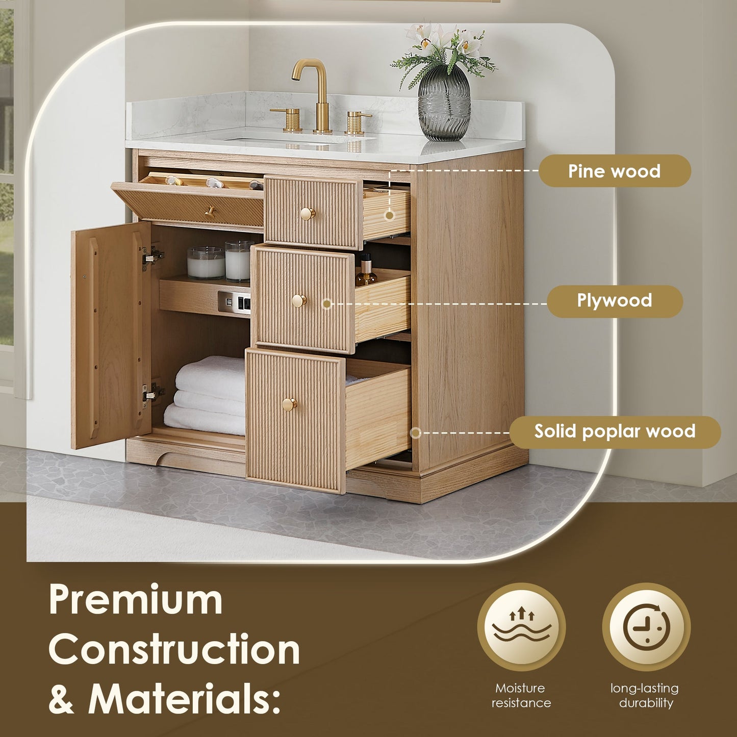 Barnett 36"/48"/60“/72" Single/Double Vanity with Top