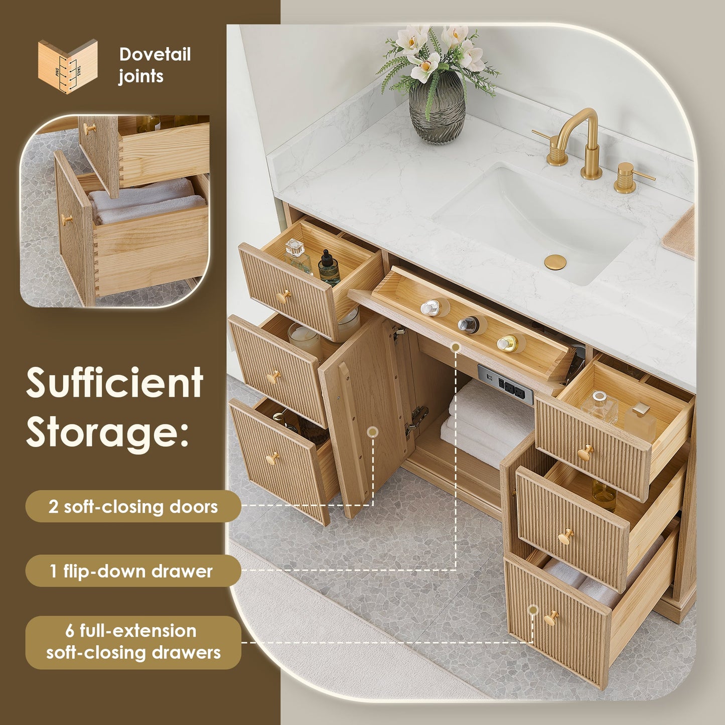 Barnett 36"/48"/60“/72" Single/Double Vanity with Top
