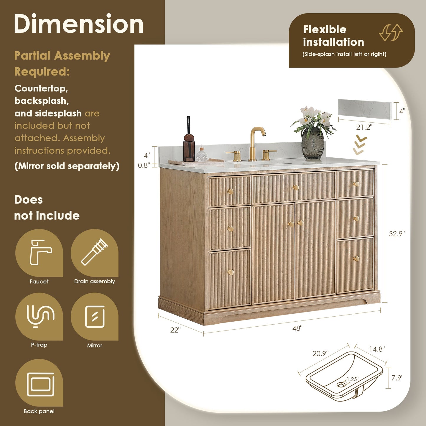 Barnett 36"/48"/60“/72" Single/Double Vanity with Top