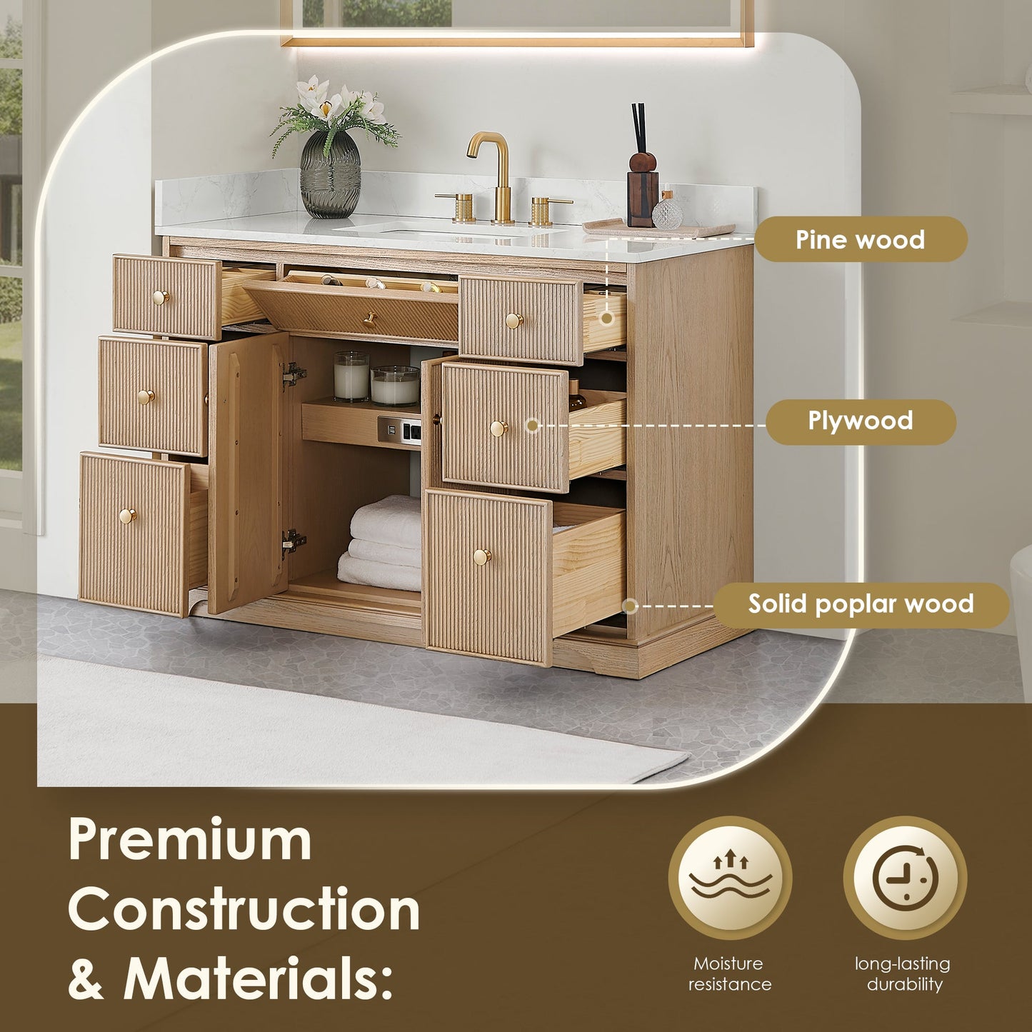 Barnett 36"/48"/60“/72" Single/Double Vanity with Top