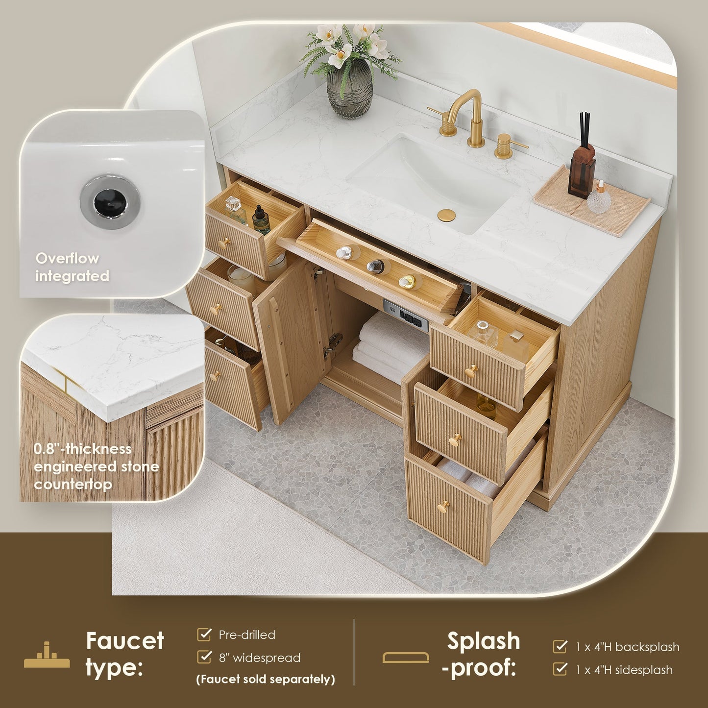 Barnett 36"/48"/60“/72" Single/Double Vanity with Top