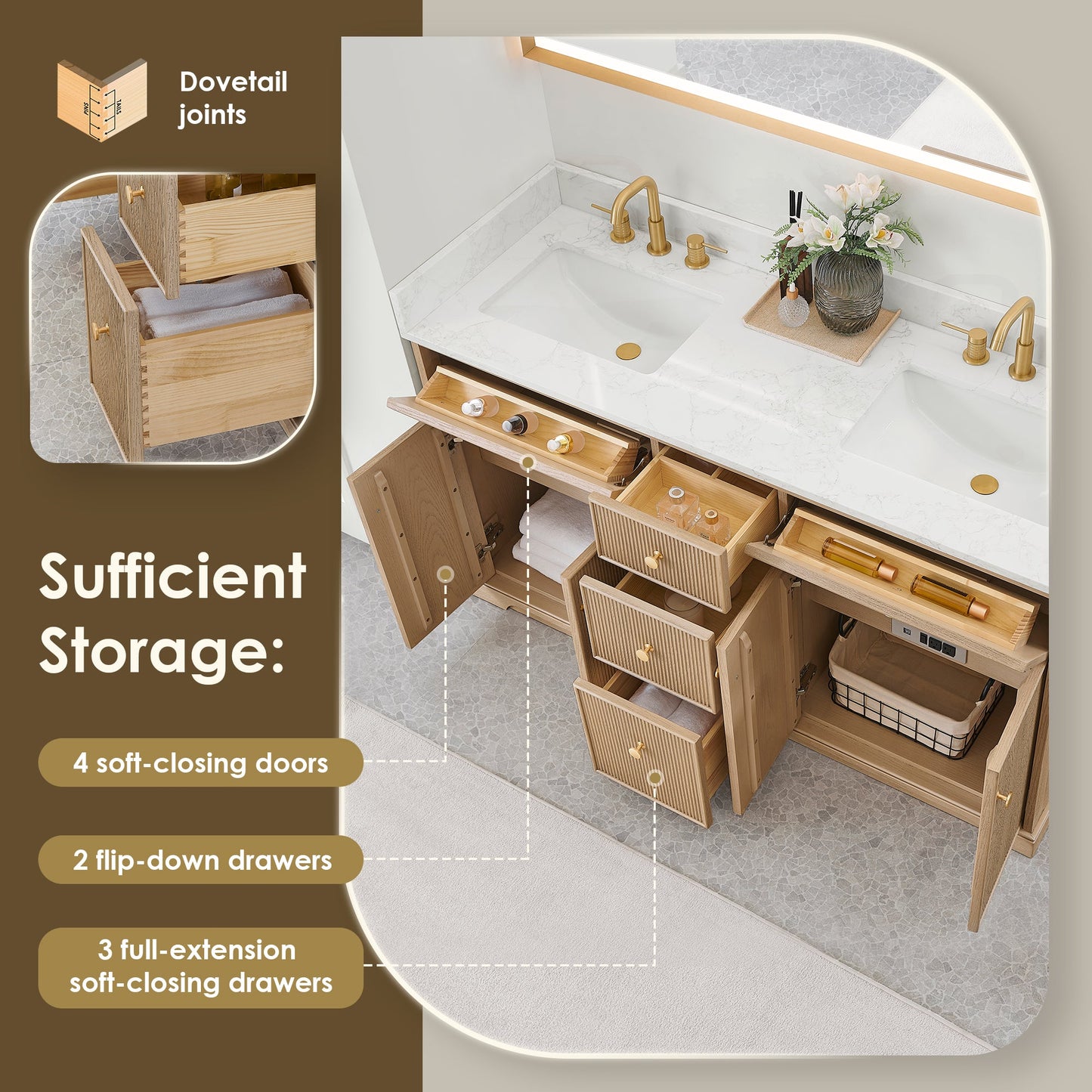 Barnett 36"/48"/60“/72" Single/Double Vanity with Top
