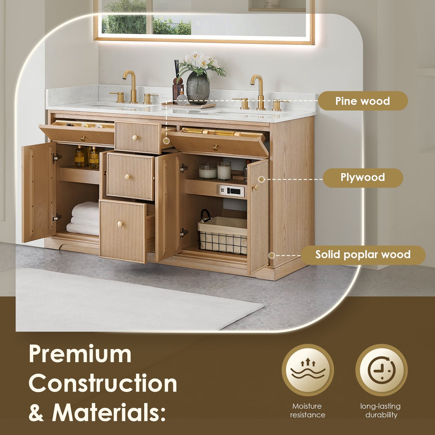 Barnett 36"/48"/60“/72" Single/Double Vanity with Top