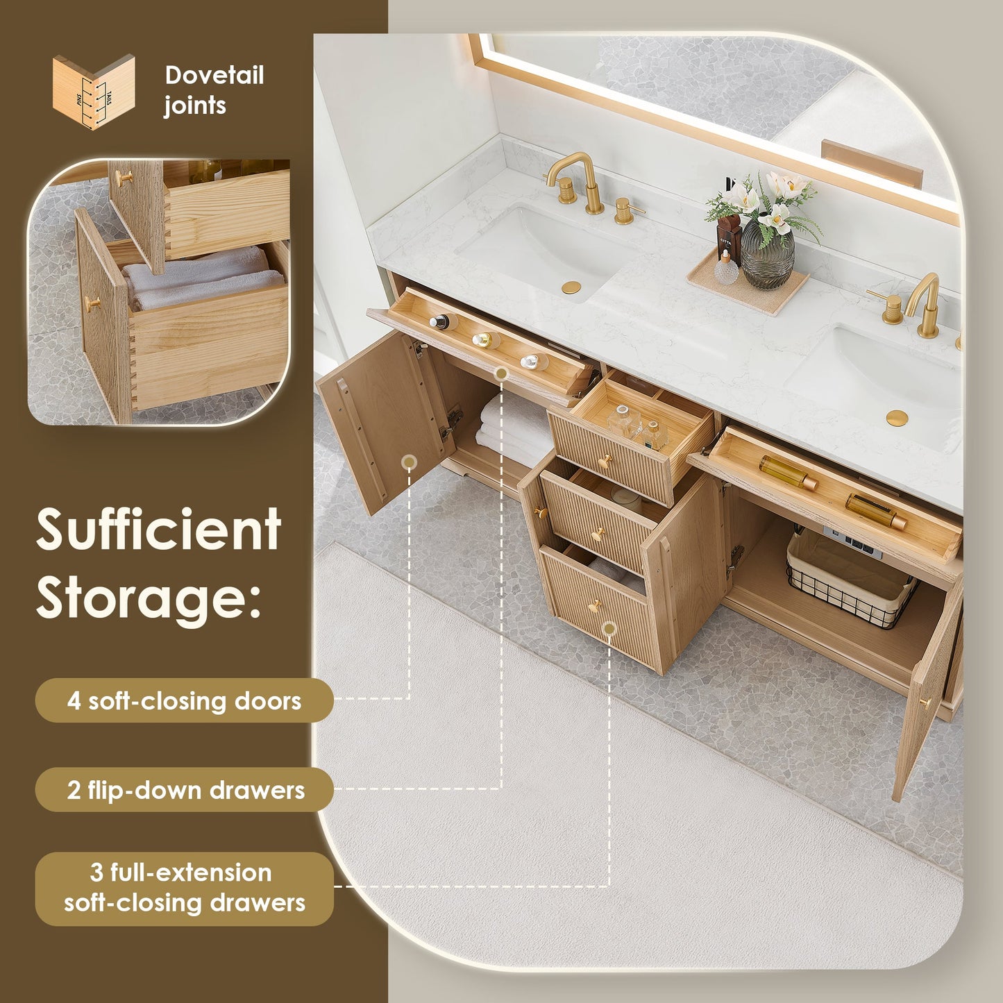 Barnett 36"/48"/60“/72" Single/Double Vanity with Top