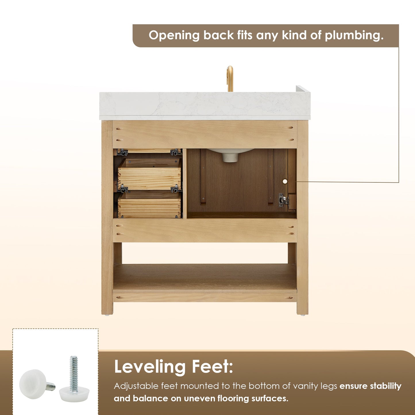 Cecil 36"/48"/60"/72" Single/Double Vanity with Top