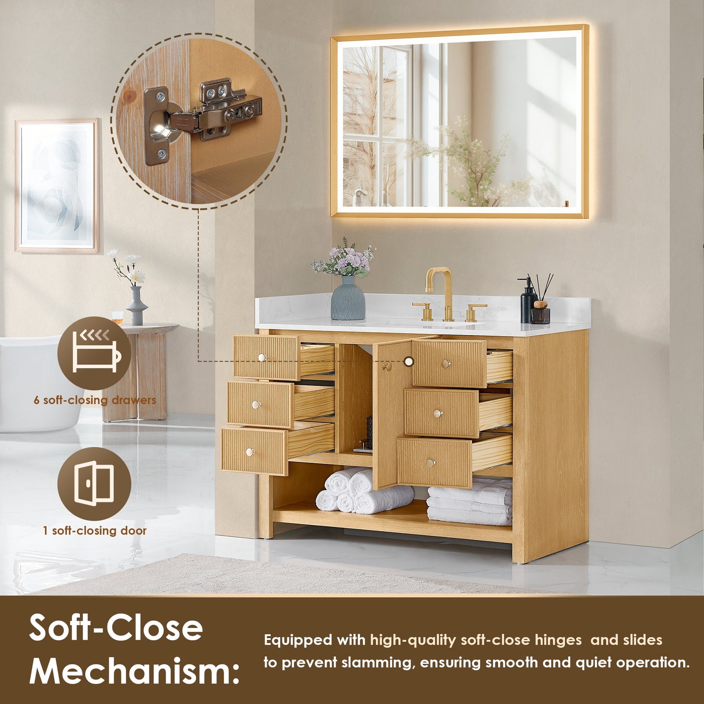 Cecil 36"/48"/60"/72" Single/Double Vanity with Top