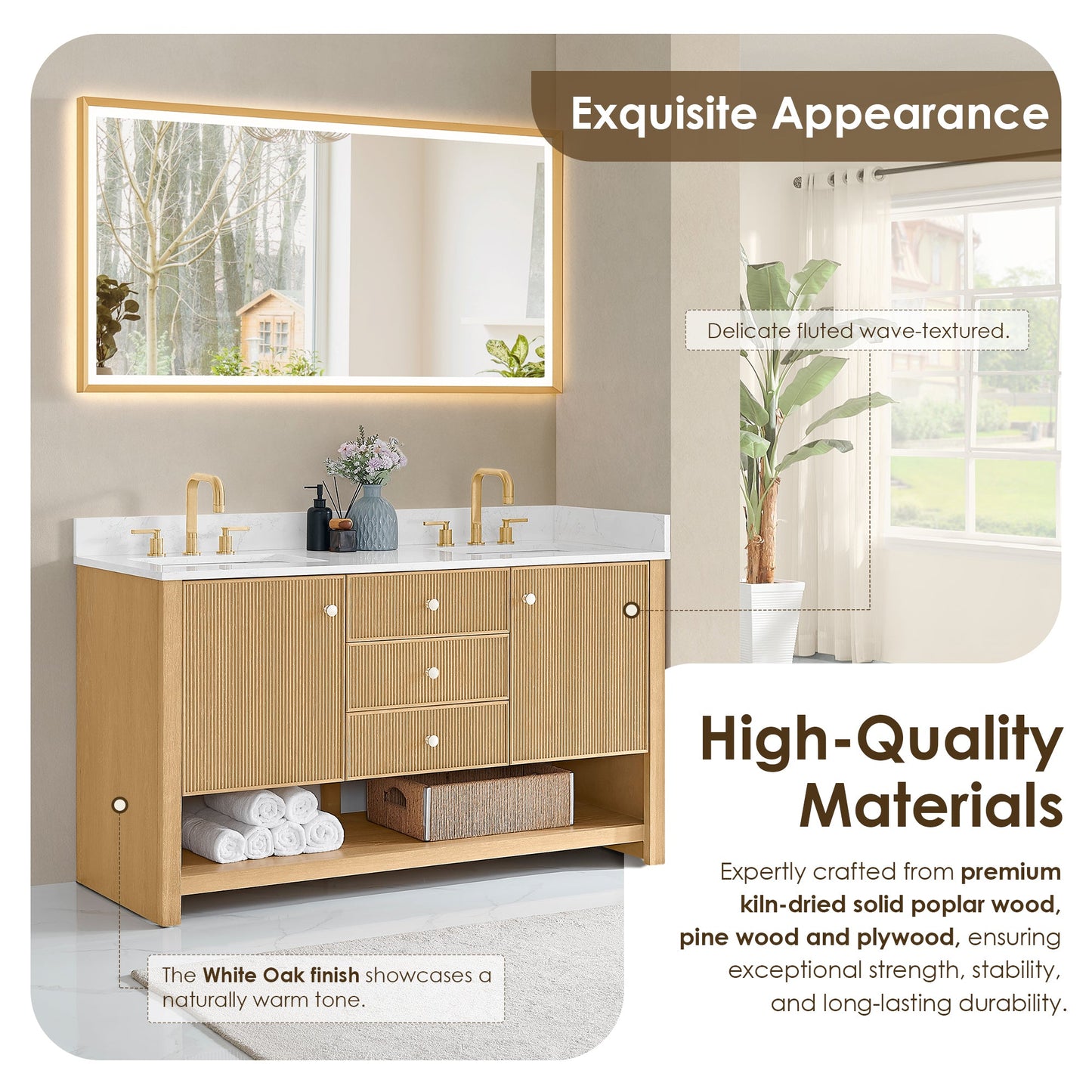 Cecil 36"/48"/60"/72" Single/Double Vanity with Top