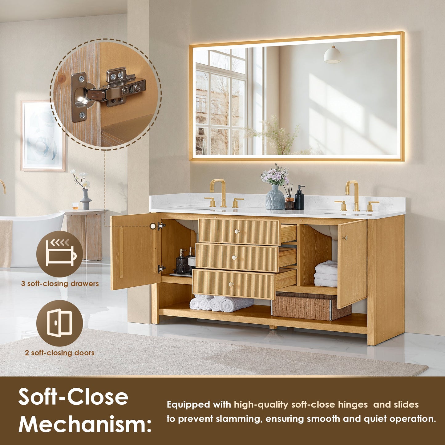 Cecil 36"/48"/60"/72" Single/Double Vanity with Top