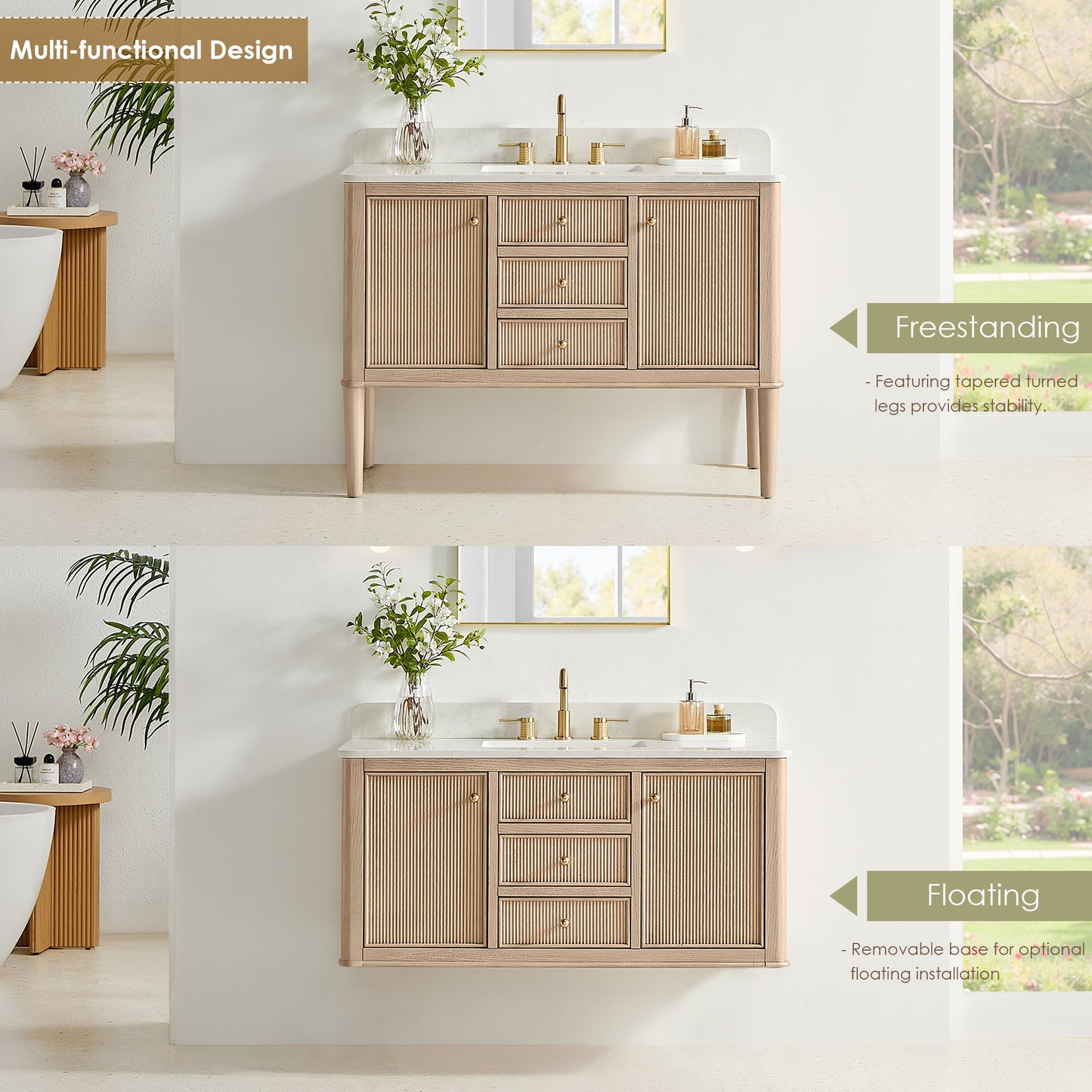 Blaise 48"/54"/60"/72" Single/Double Vanity with Top