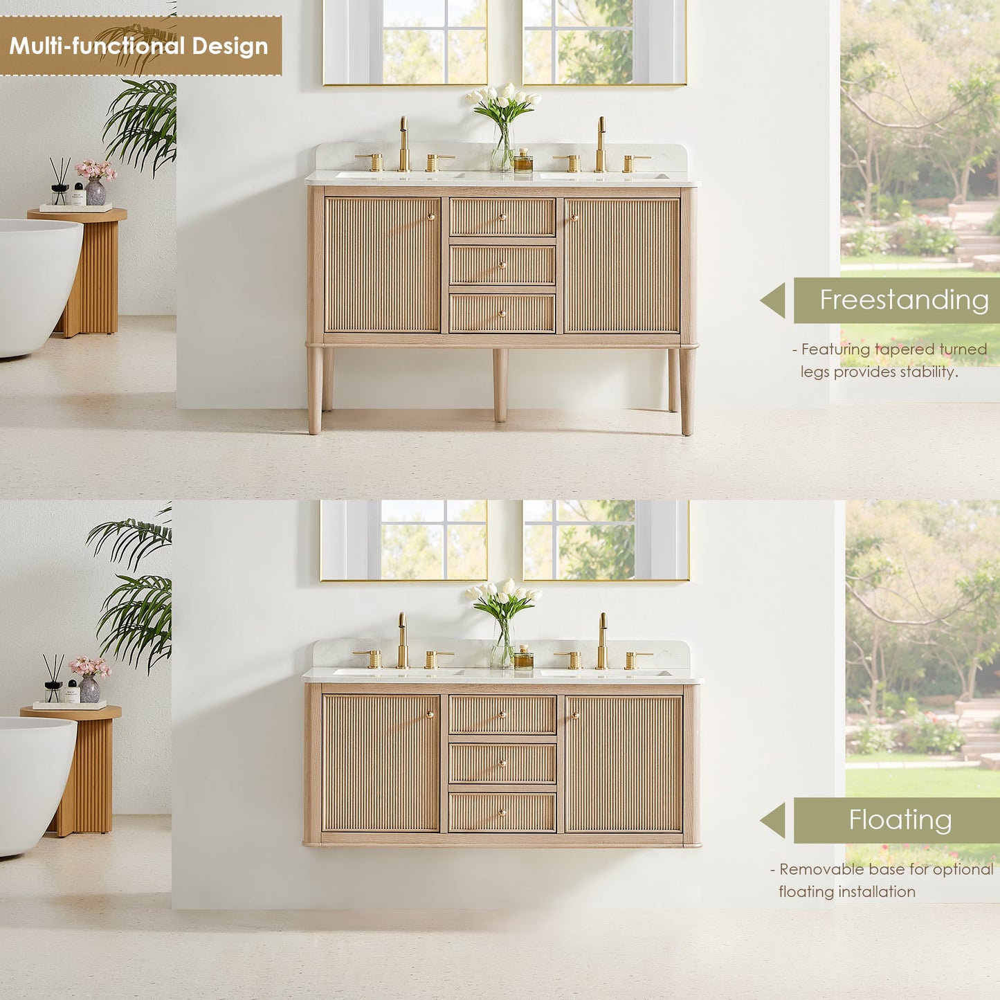 Blaise 48"/54"/60"/72" Single/Double Vanity with Top