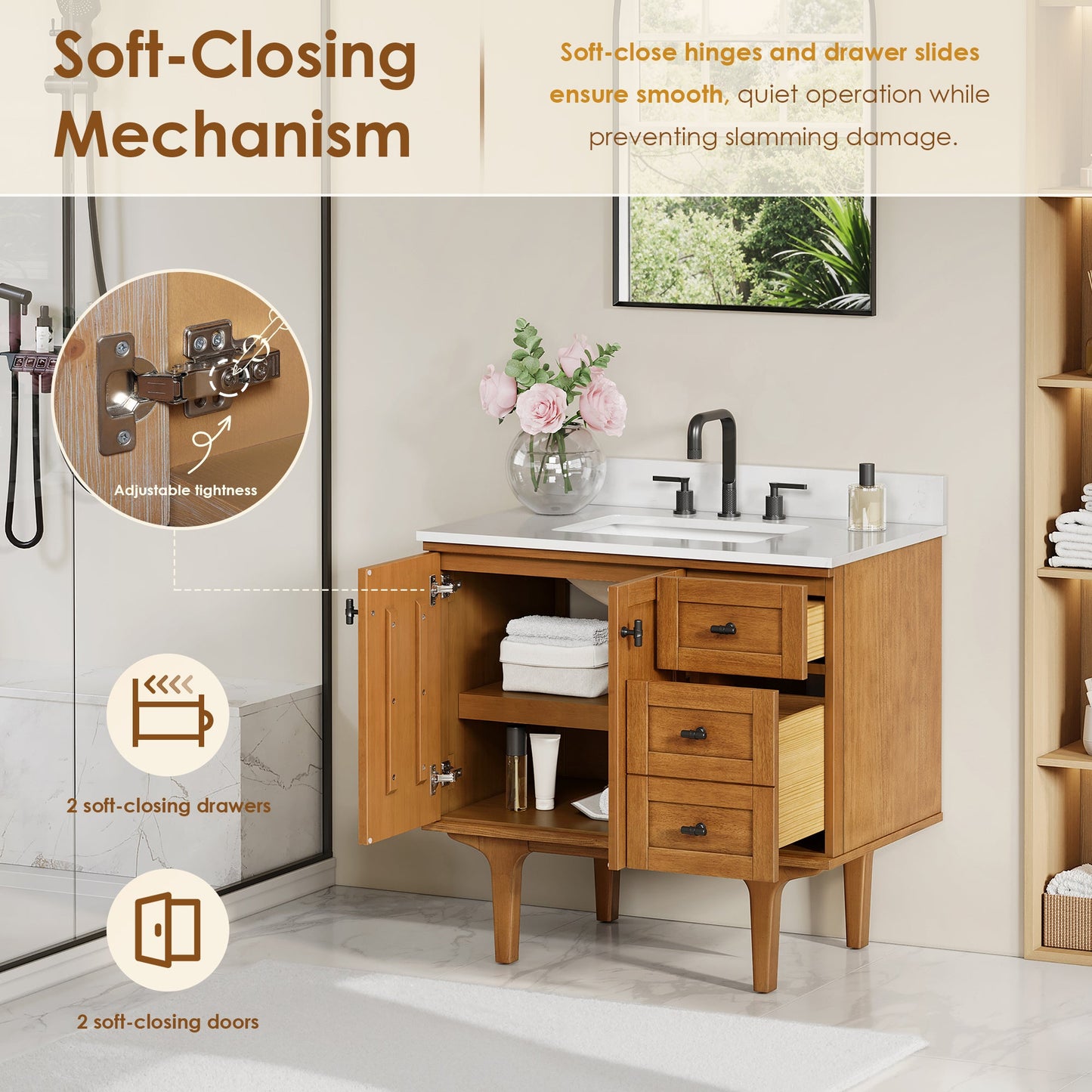 Orasia 36"/48"/60"/72" Single/Double Vanity with Top