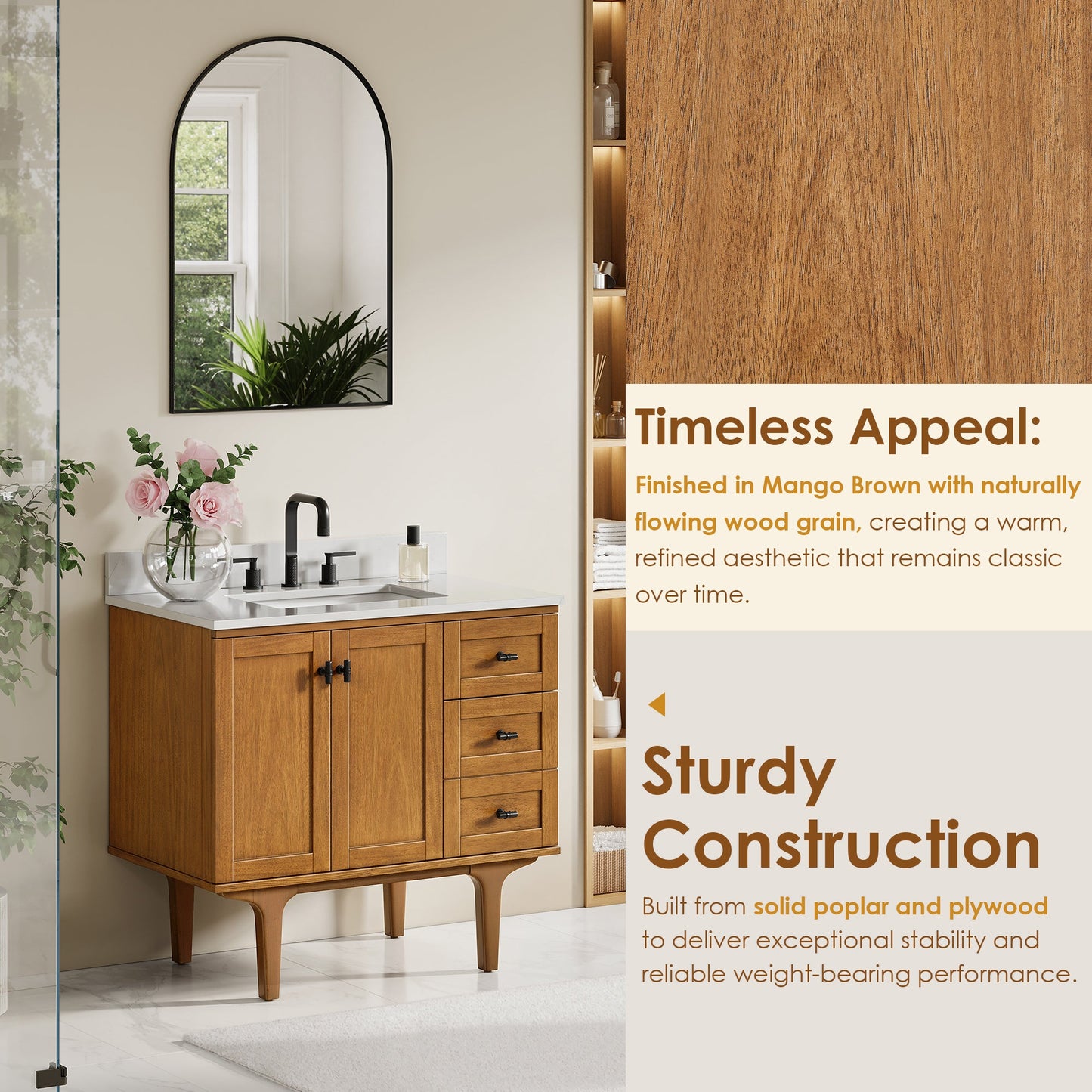 Orasia 36"/48"/60"/72" Single/Double Vanity with Top
