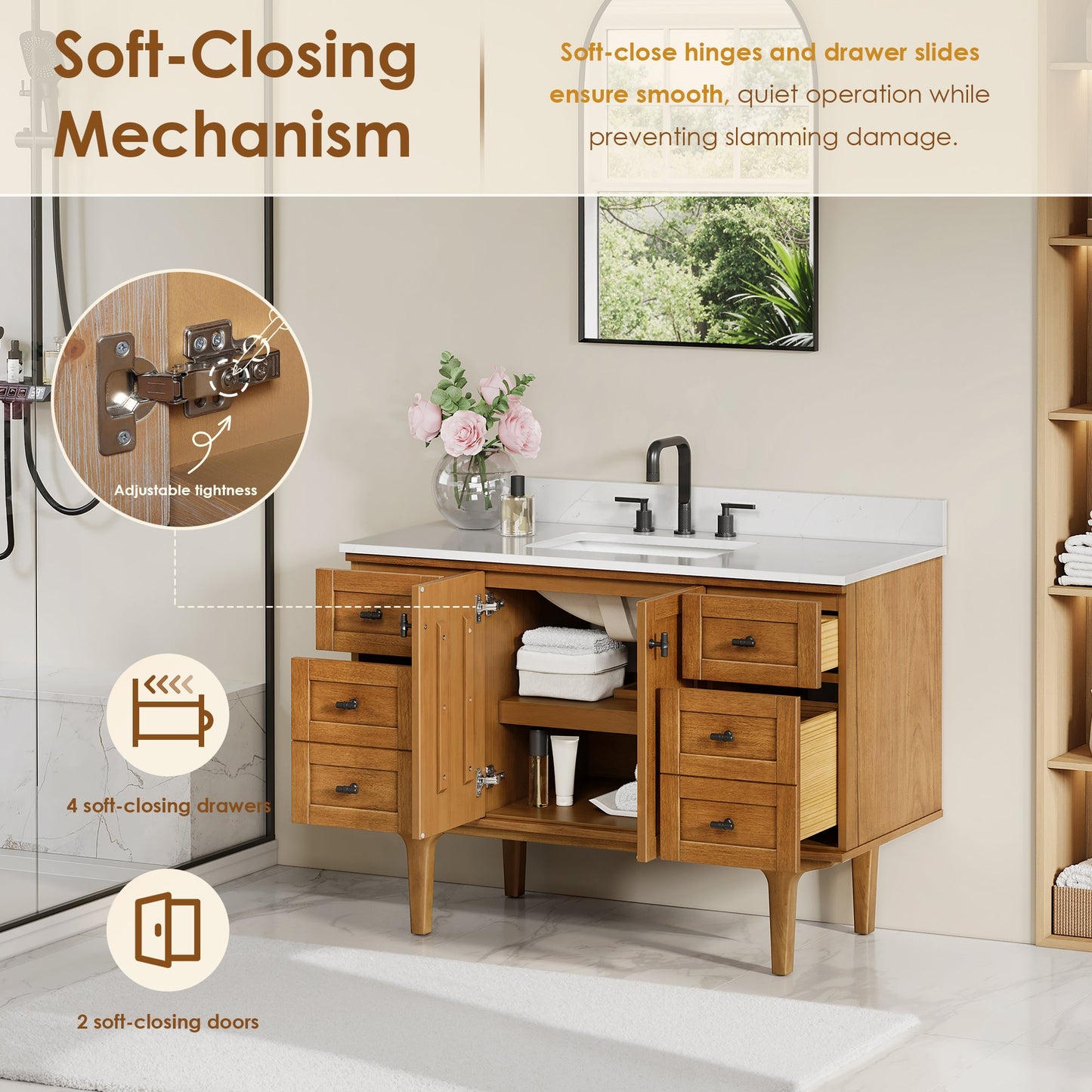 Orasia 36"/48"/60"/72" Single/Double Vanity with Top