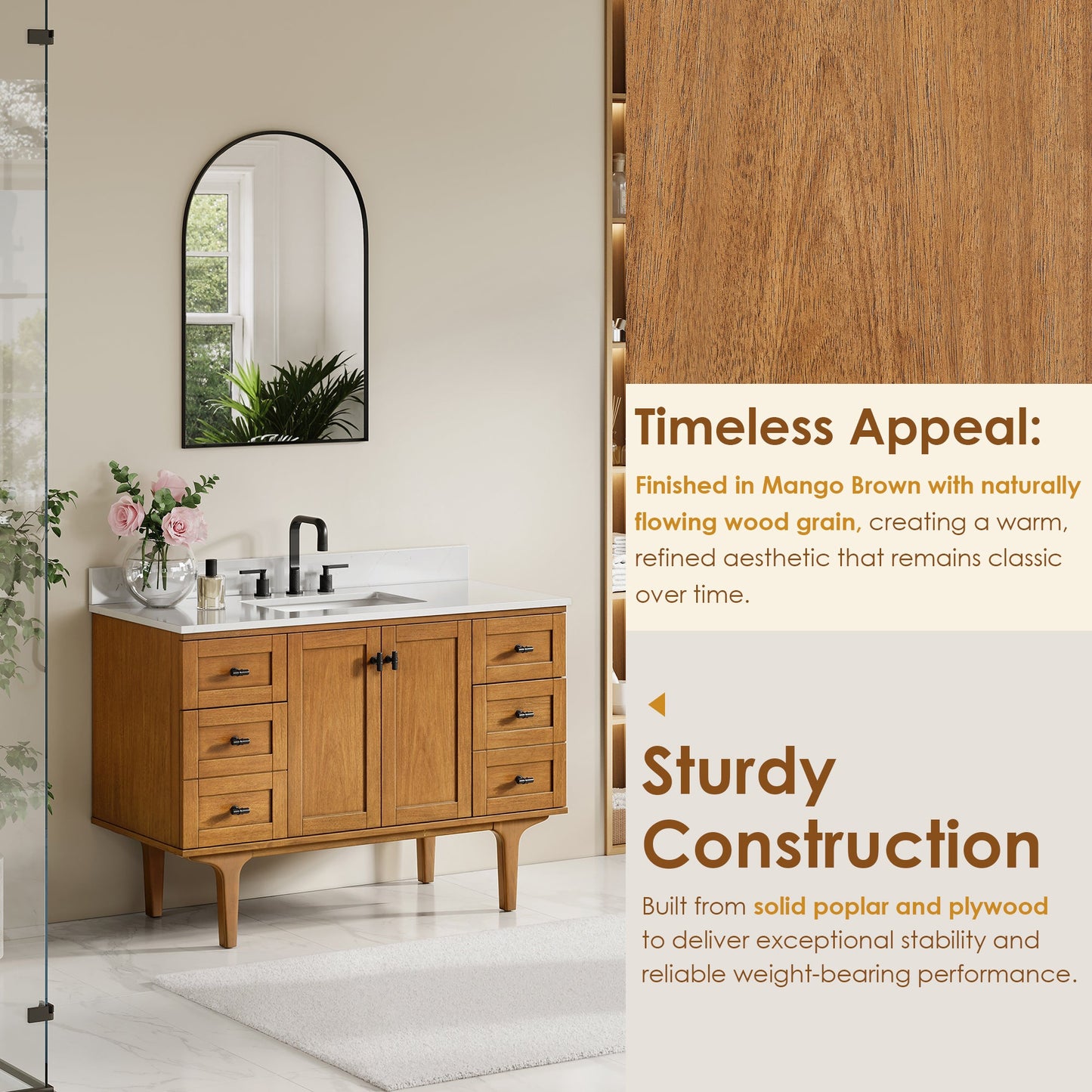 Orasia 36"/48"/60"/72" Single/Double Vanity with Top