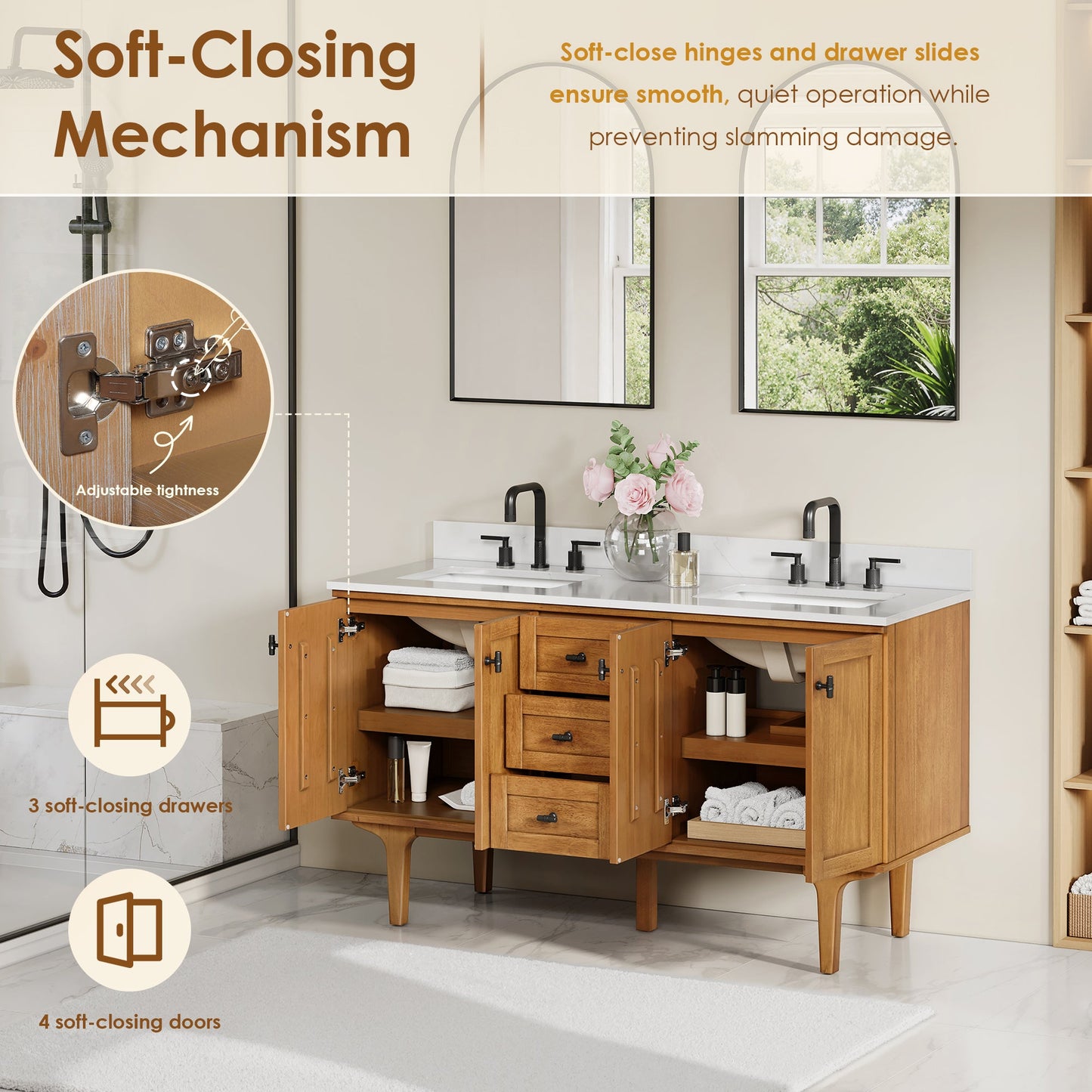 Orasia 36"/48"/60"/72" Single/Double Vanity with Top