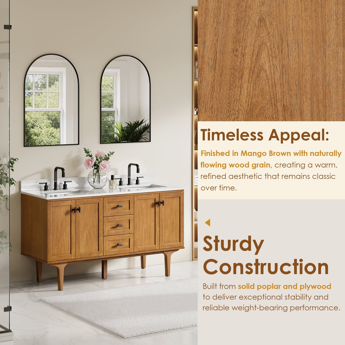 Orasia 36"/48"/60"/72" Single/Double Vanity with Top