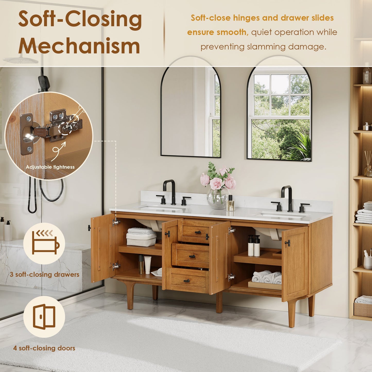 Orasia 36"/48"/60"/72" Single/Double Vanity with Top