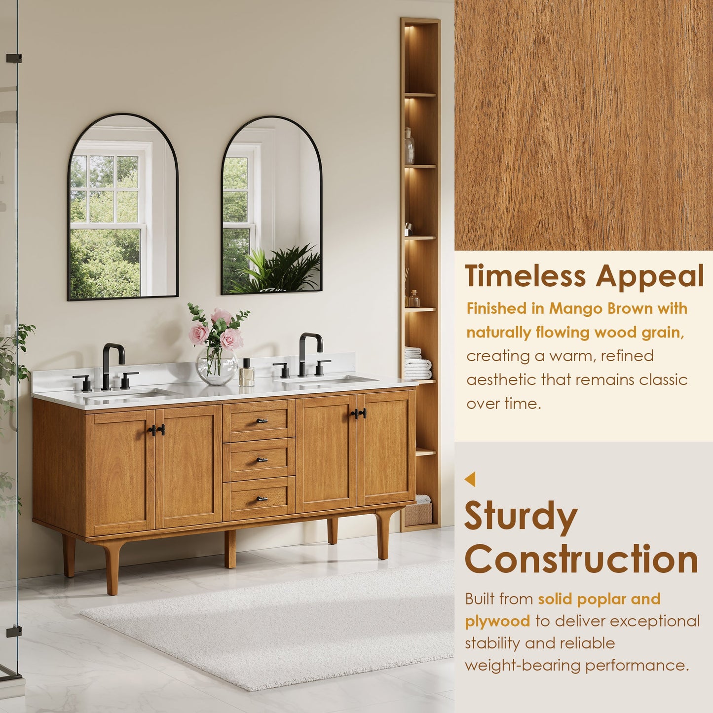 Orasia 36"/48"/60"/72" Single/Double Vanity with Top