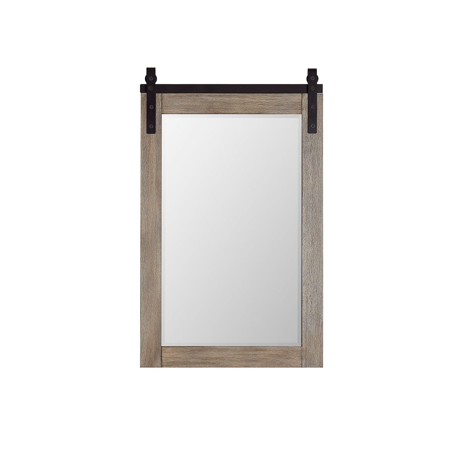 Cortes 24" Rectangular Bathroom Vanity Barndoor Wall Mount Mirror in Grey