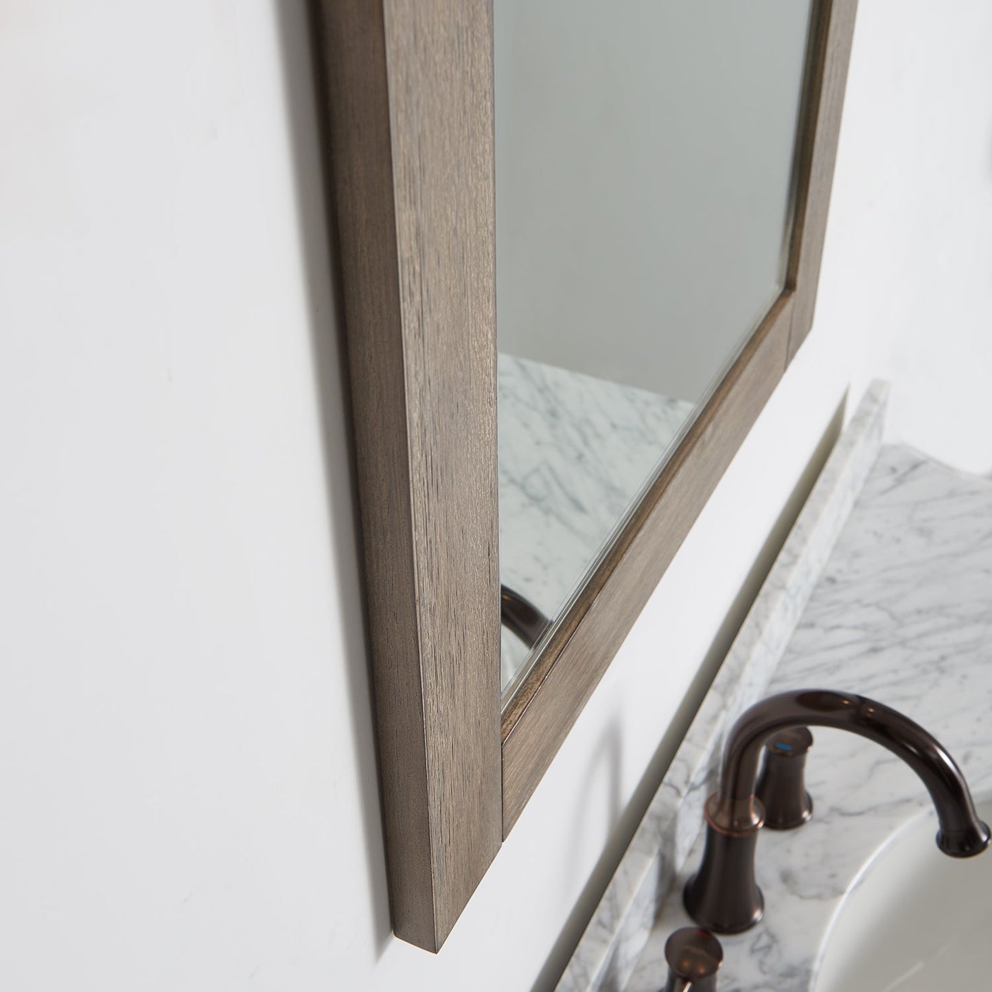 Cortes 24" Rectangular Bathroom Vanity Barndoor Wall Mount Mirror in Grey