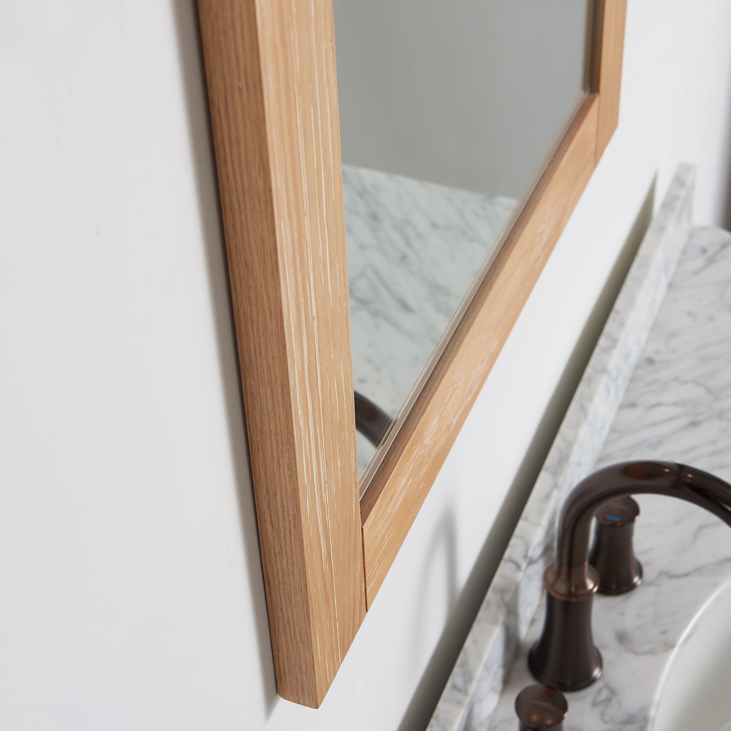 Cortes 24" Rectangular Bathroom Vanity Barndoor Wall Mount Mirror in Pine