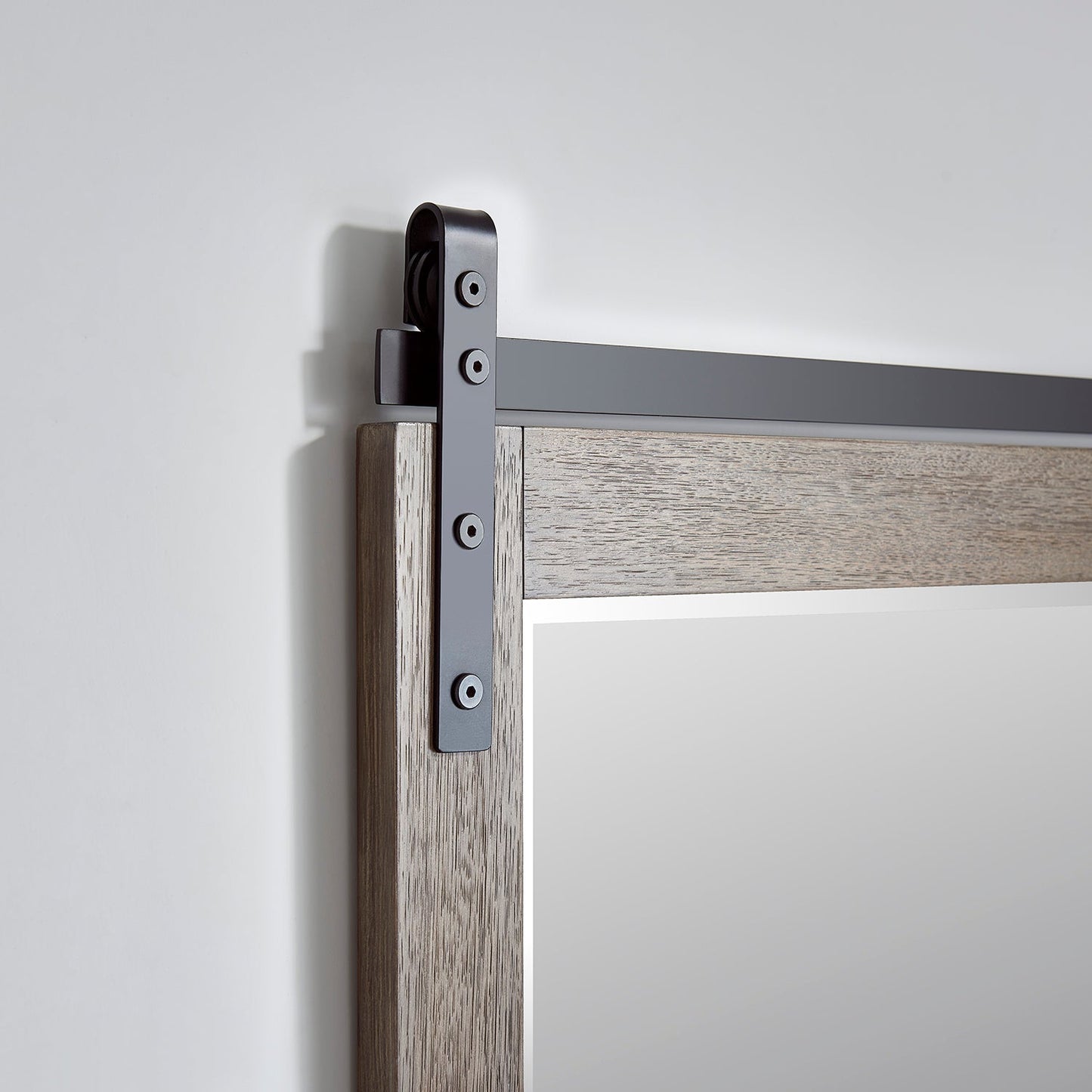 Cortes 48" Rectangular Bathroom Vanity Barndoor Wall Mount Mirror in Grey