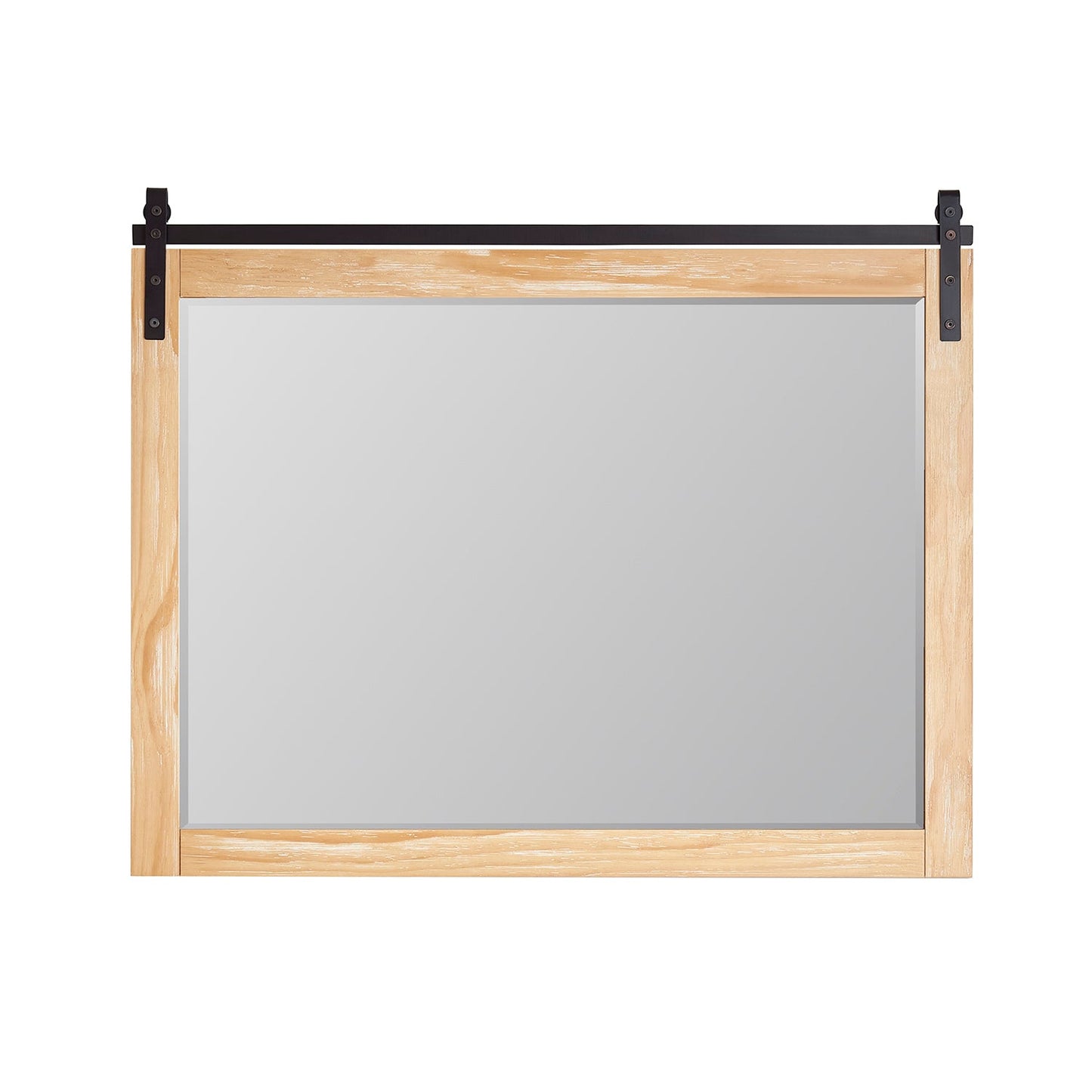 Cortes 48" Rectangular Bathroom Vanity Barndoor Wall Mount Mirror in Pine
