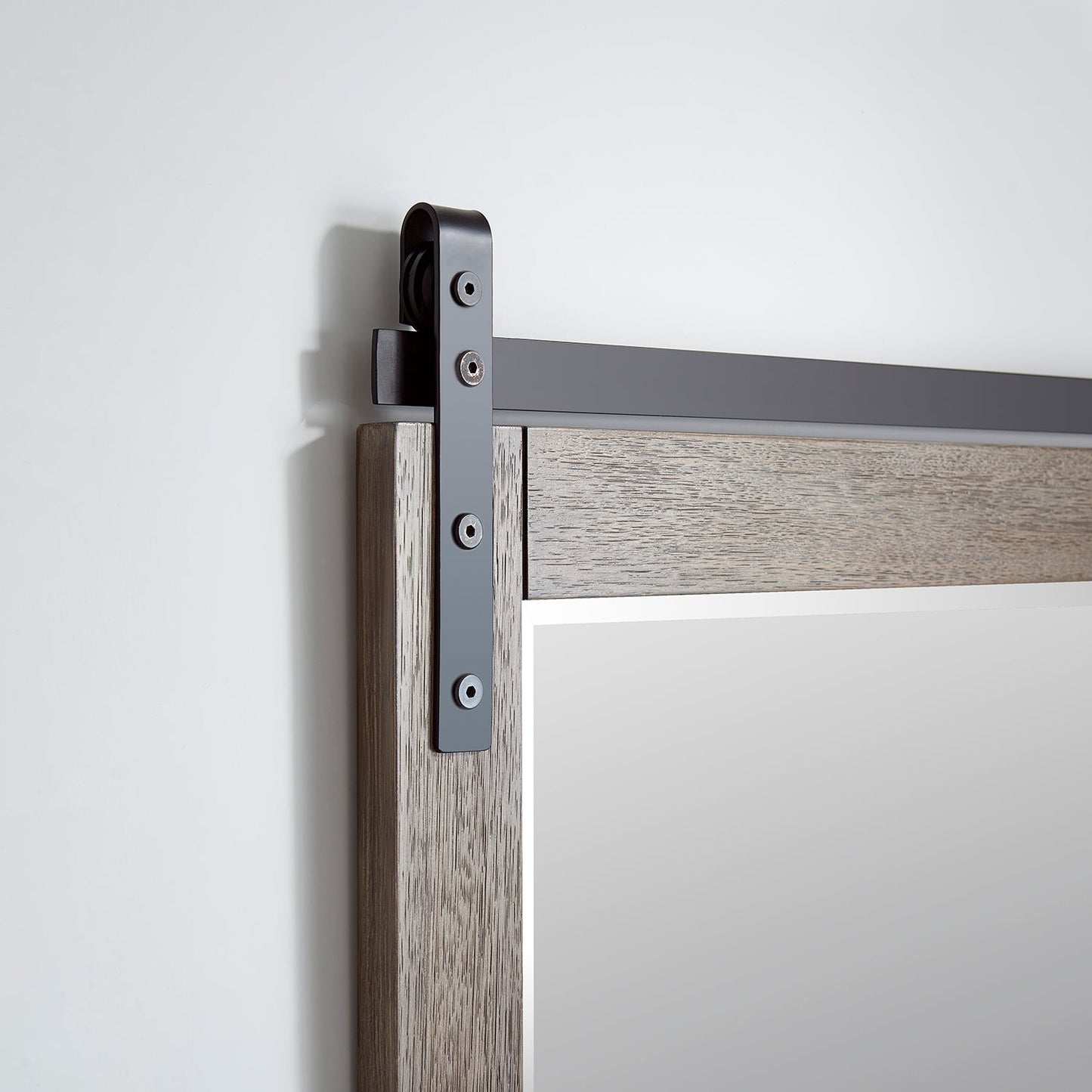 Cortes 60" Rectangular Bathroom Vanity Barndoor Wall Mount Mirror in Grey