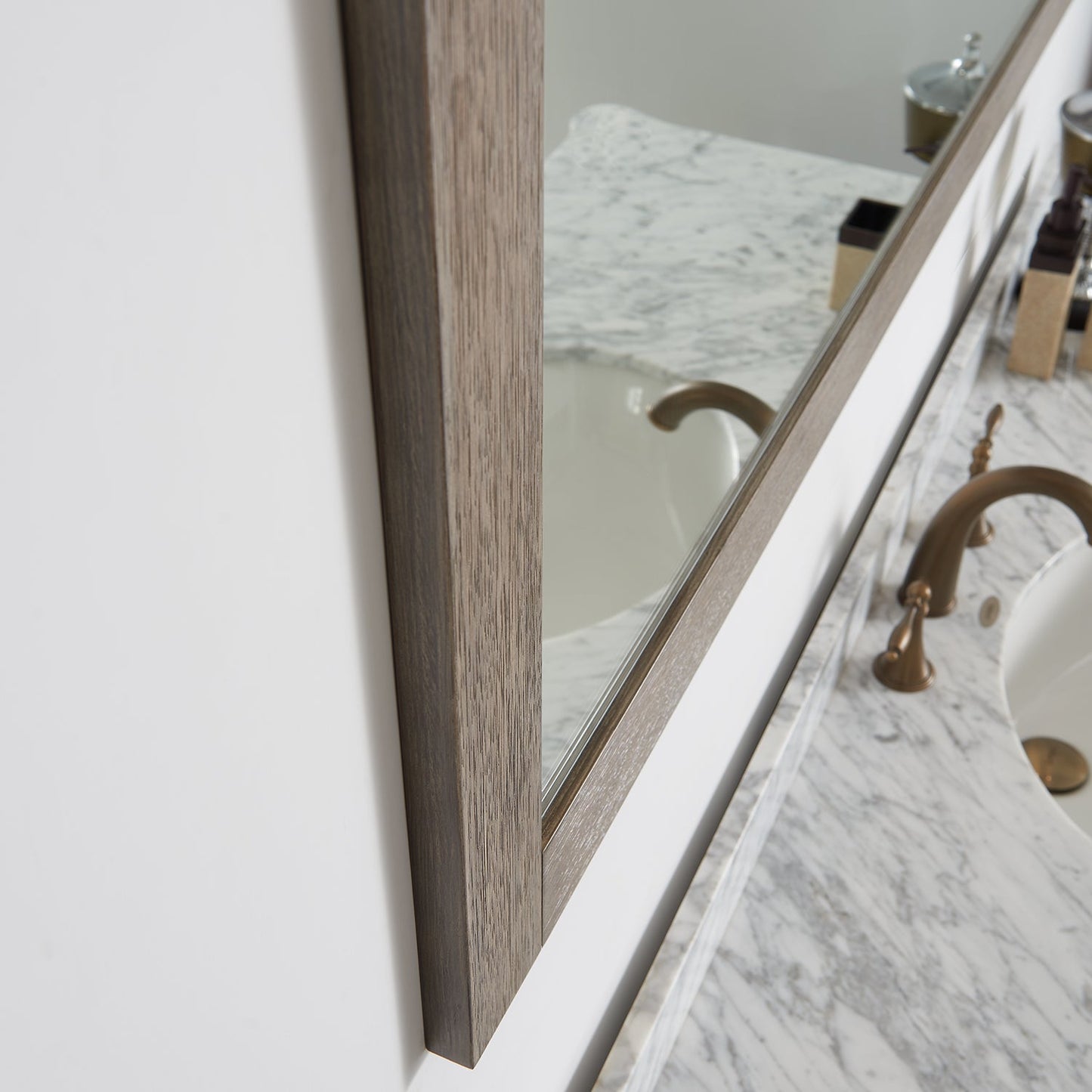 Cortes 60" Rectangular Bathroom Vanity Barndoor Wall Mount Mirror in Grey