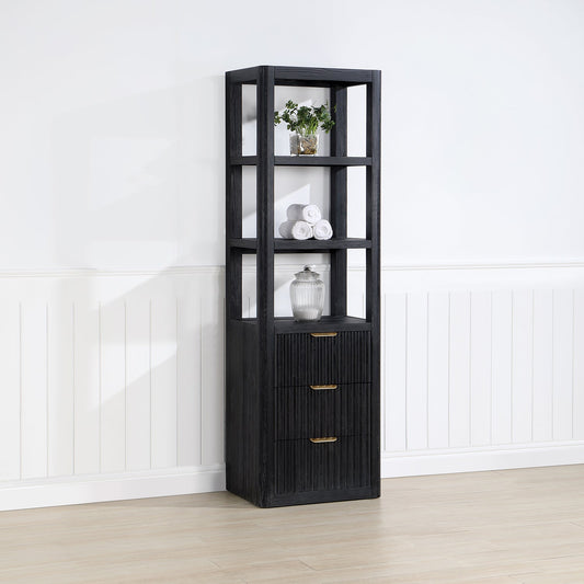 Cádiz 22in. Black Linen Storage Cabinet for Bathroom and more