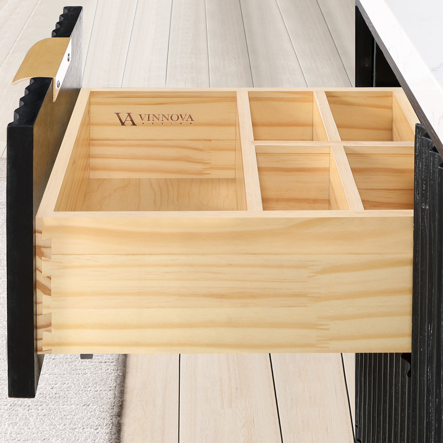 Cádiz 60" Free-standing Single Bathroom Vanity in Fir Wood Black