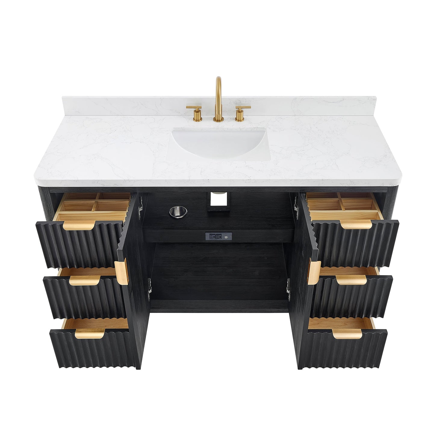 Cádiz 60" Free-standing Single Bathroom Vanity in Fir Wood Black