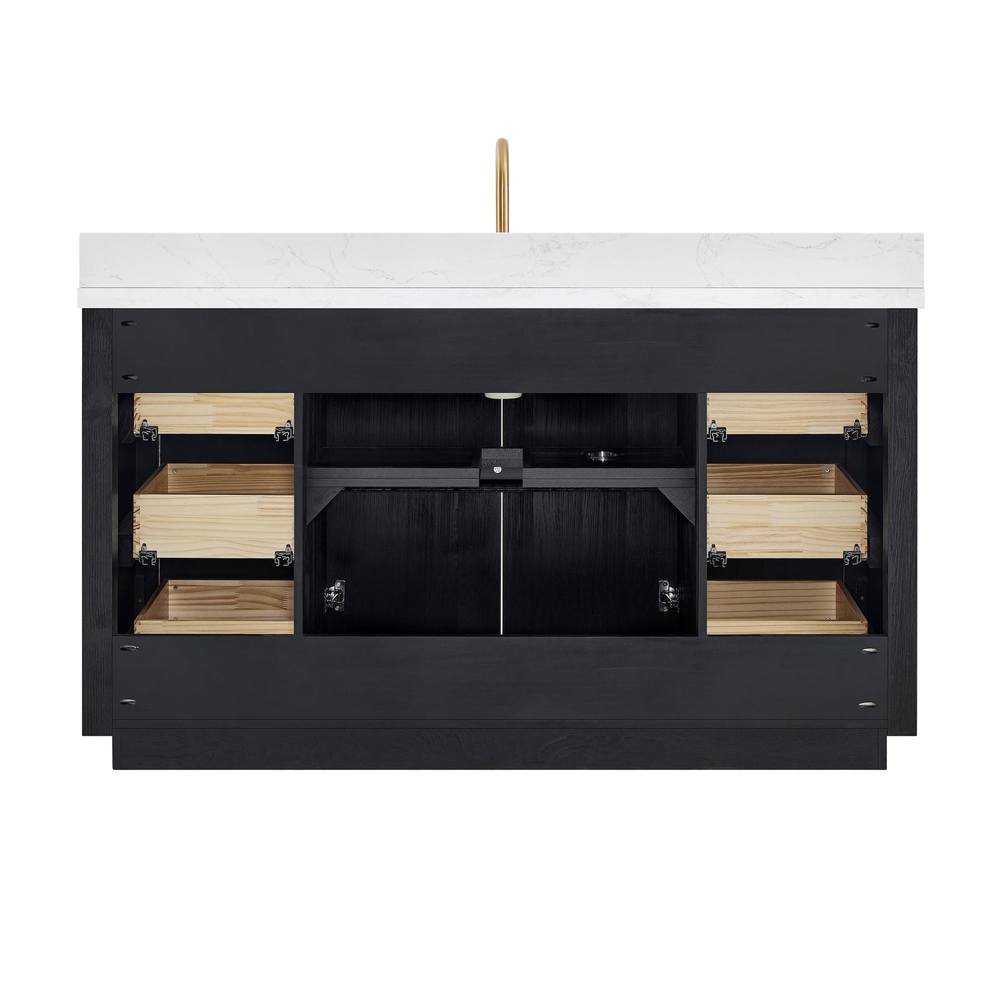 Cádiz 60" Free-standing Single Bathroom Vanity in Fir Wood Black