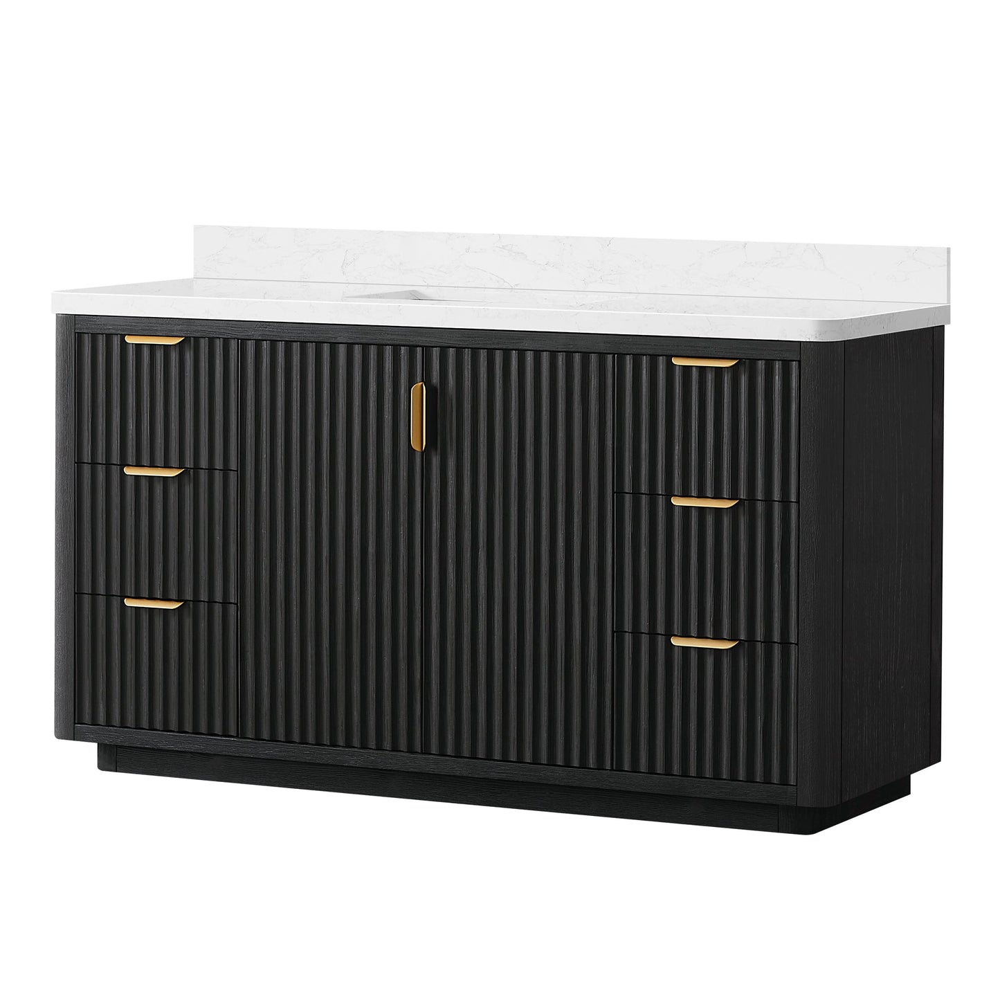 Cádiz 60" Free-standing Single Bathroom Vanity in Fir Wood Black