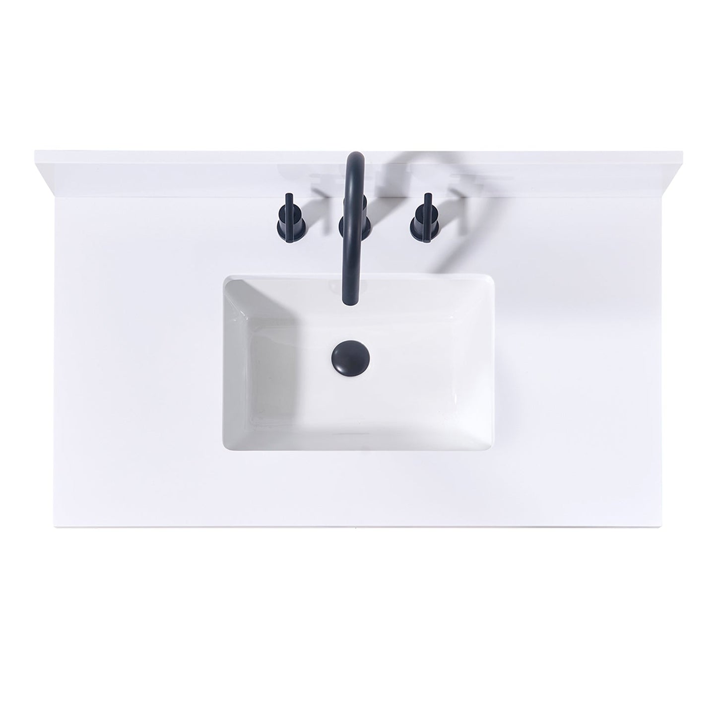Andalo Stone effects Single Sink Vanity Top in Snow White with White Sink