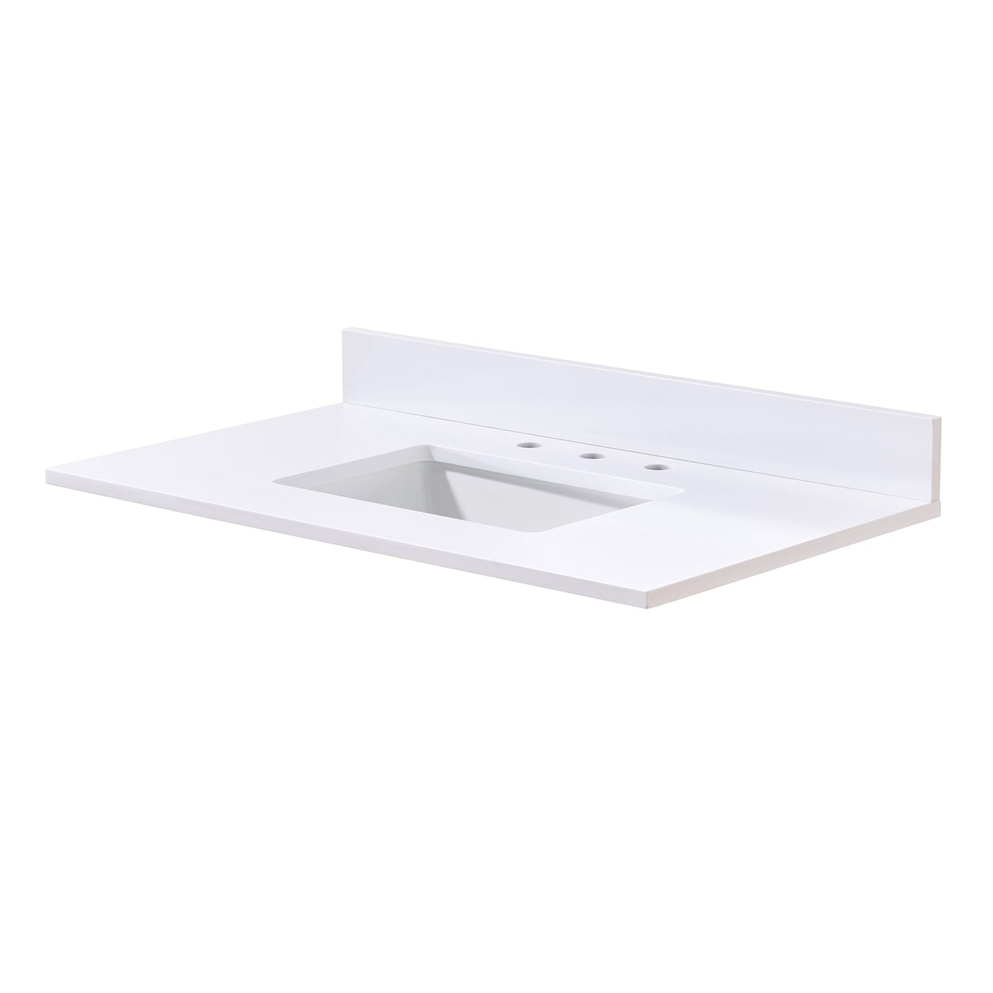 Andalo Stone effects Single Sink Vanity Top in Snow White with White Sink