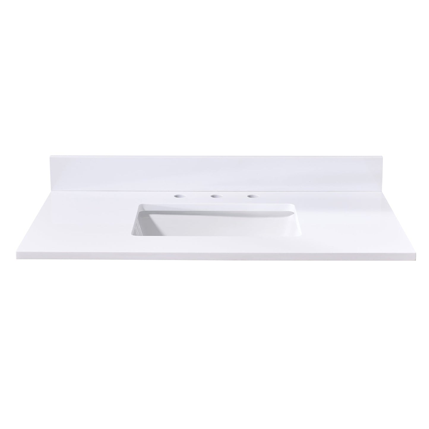 Andalo Stone effects Single Sink Vanity Top in Snow White with White Sink