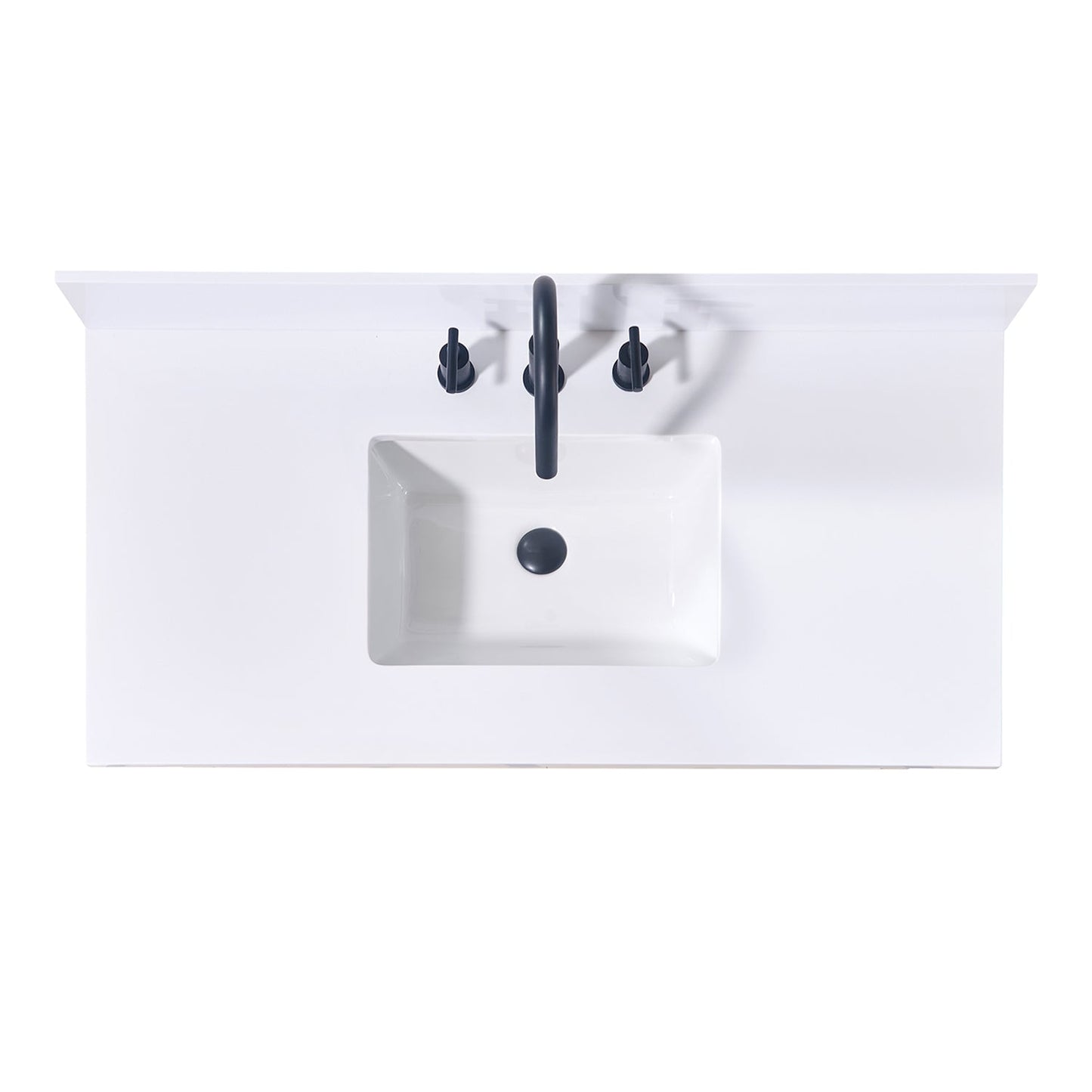 Andalo Stone effects Single Sink Vanity Top in Snow White with White Sink