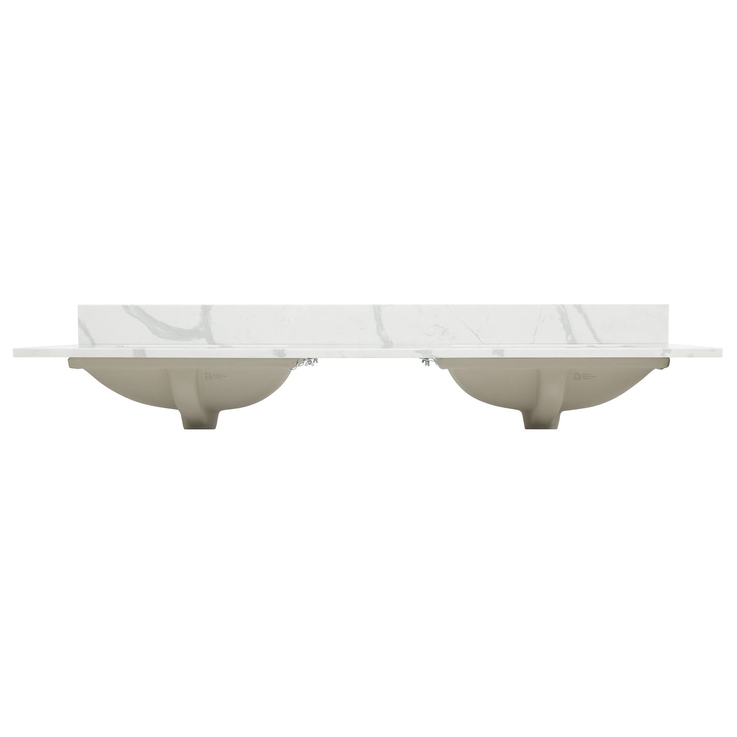 Arbios in Quartz Vanity Top in Calacatta White with White Sink