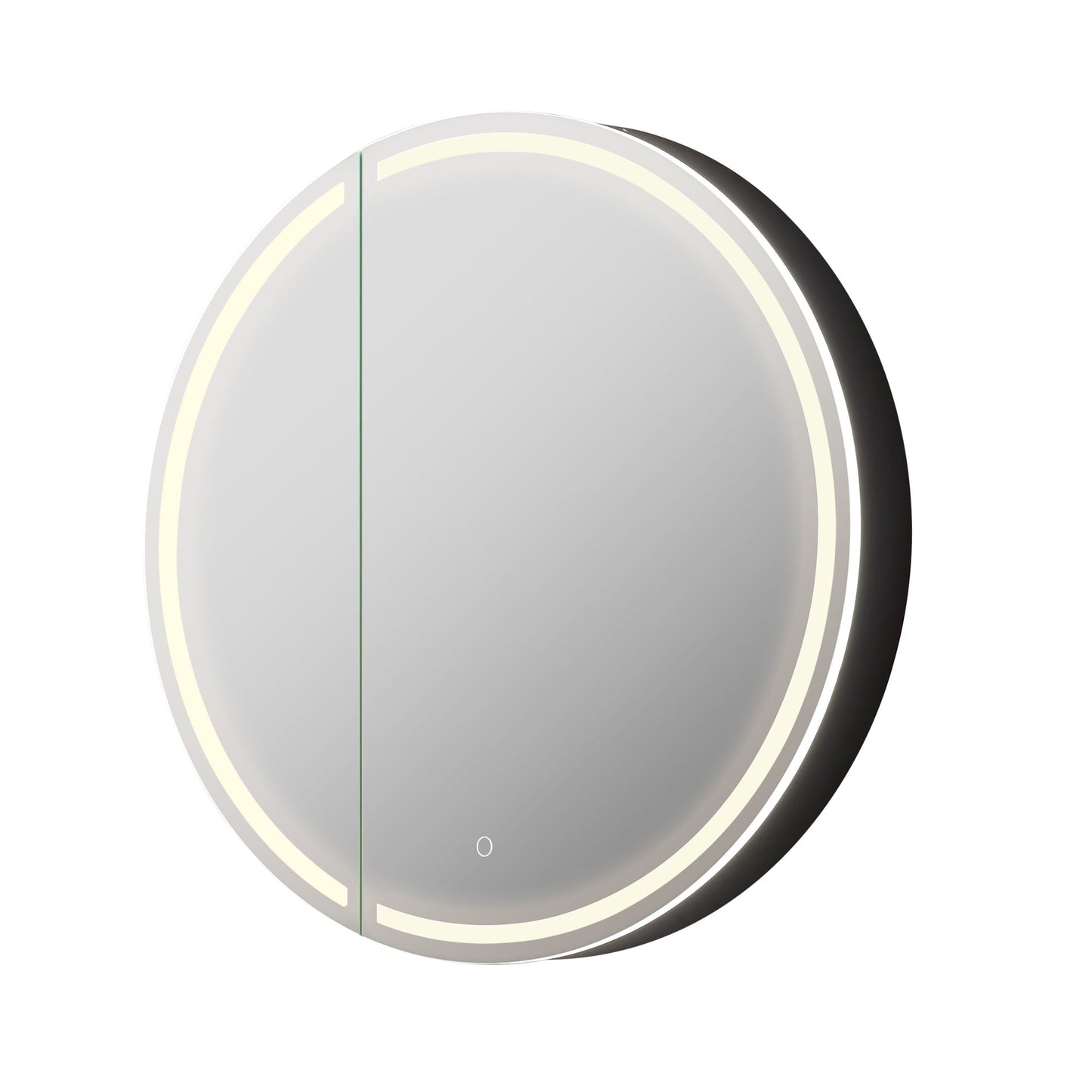 Radiant Round Frameless Surface-Mount LED Lighted Bathroom Mirror Medicine Cabinet