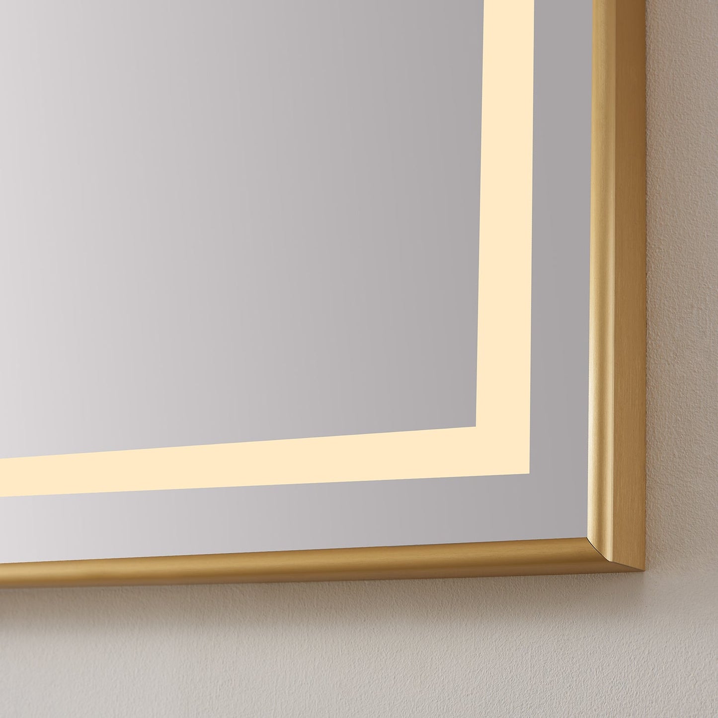 Teruel 24" Rectangular Aluminum Framed LED Wall Mount Bathroom Vanity Mirror in Gold