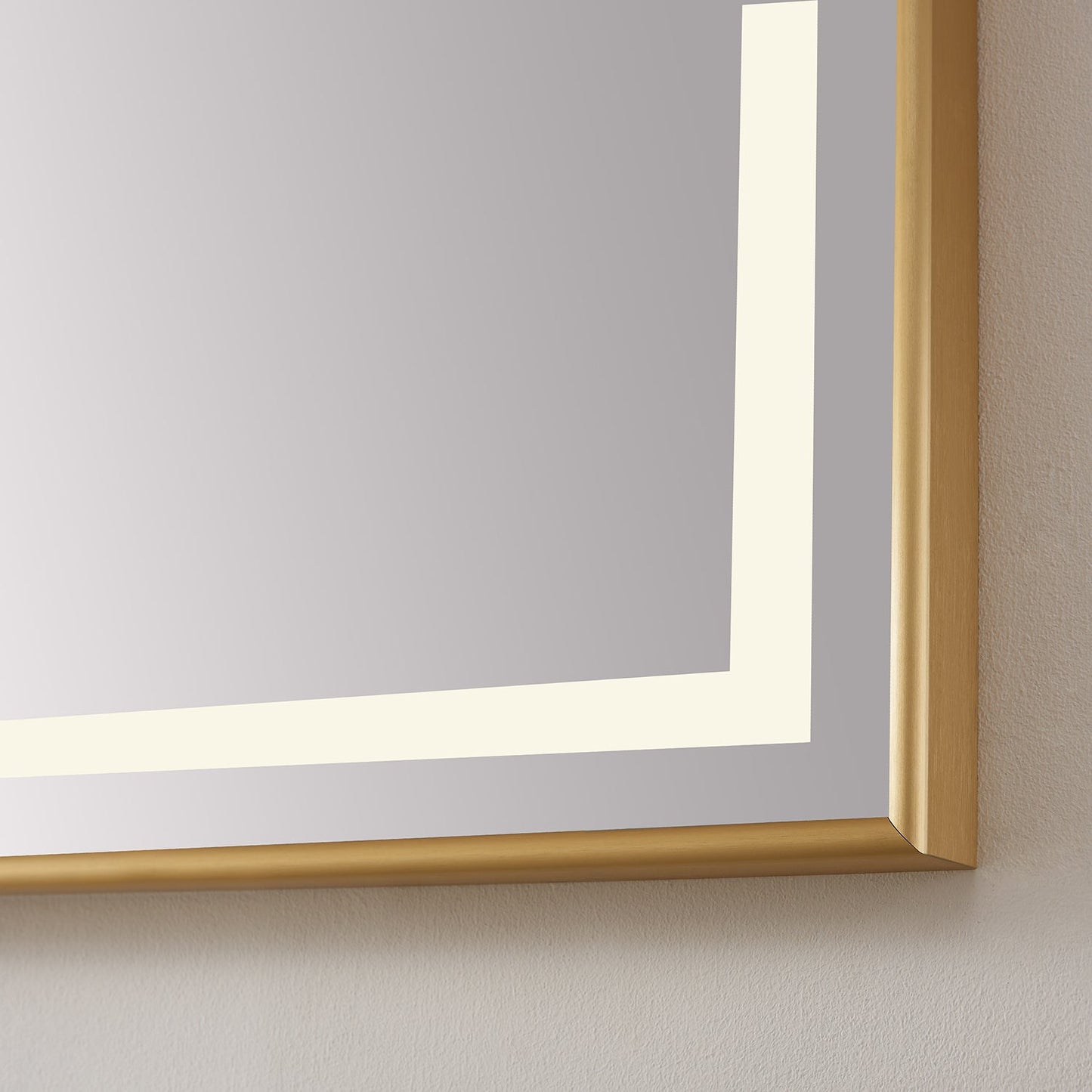 Teruel 36" Rectangular Aluminum Framed LED Wall Mount Bathroom Vanity Mirror in Gold
