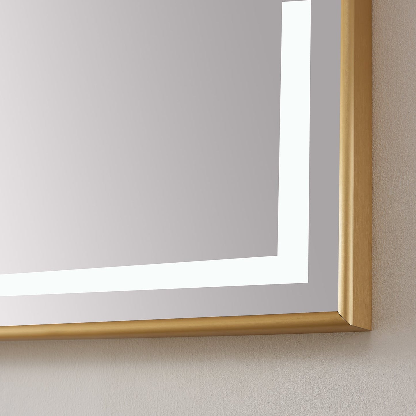 Teruel 36" Rectangular Aluminum Framed LED Wall Mount Bathroom Vanity Mirror in Gold