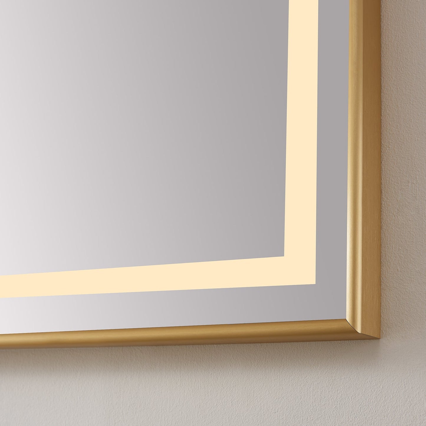 Teruel 36" Rectangular Aluminum Framed LED Wall Mount Bathroom Vanity Mirror in Gold