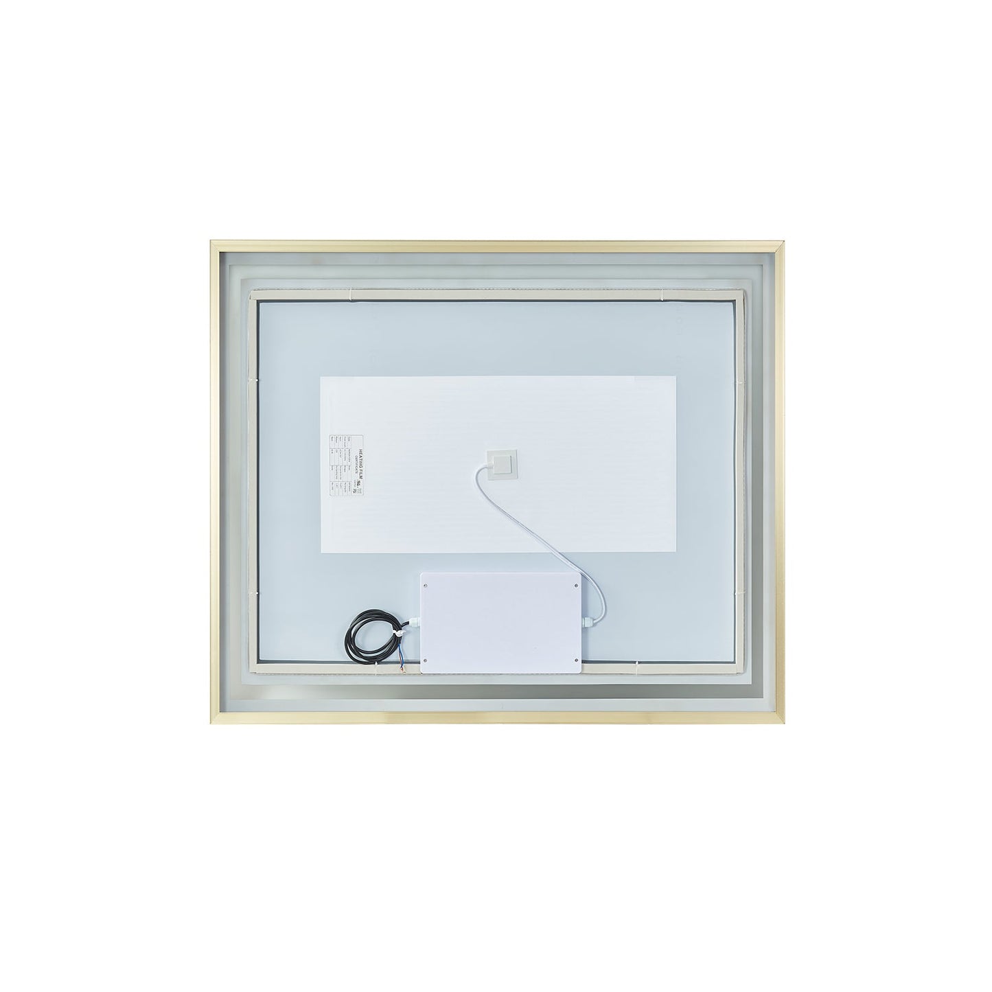 Teruel 36" Rectangular Aluminum Framed LED Wall Mount Bathroom Vanity Mirror in Gold