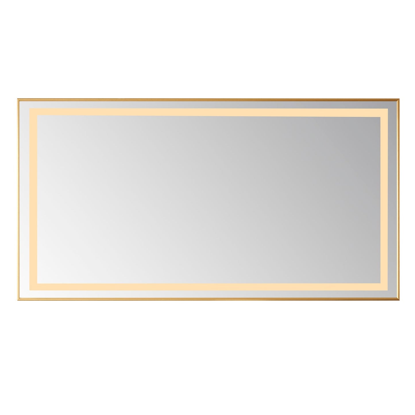 Teruel 60" Rectangular Aluminum Framed LED Wall Mount Bathroom Vanity Mirror in Gold